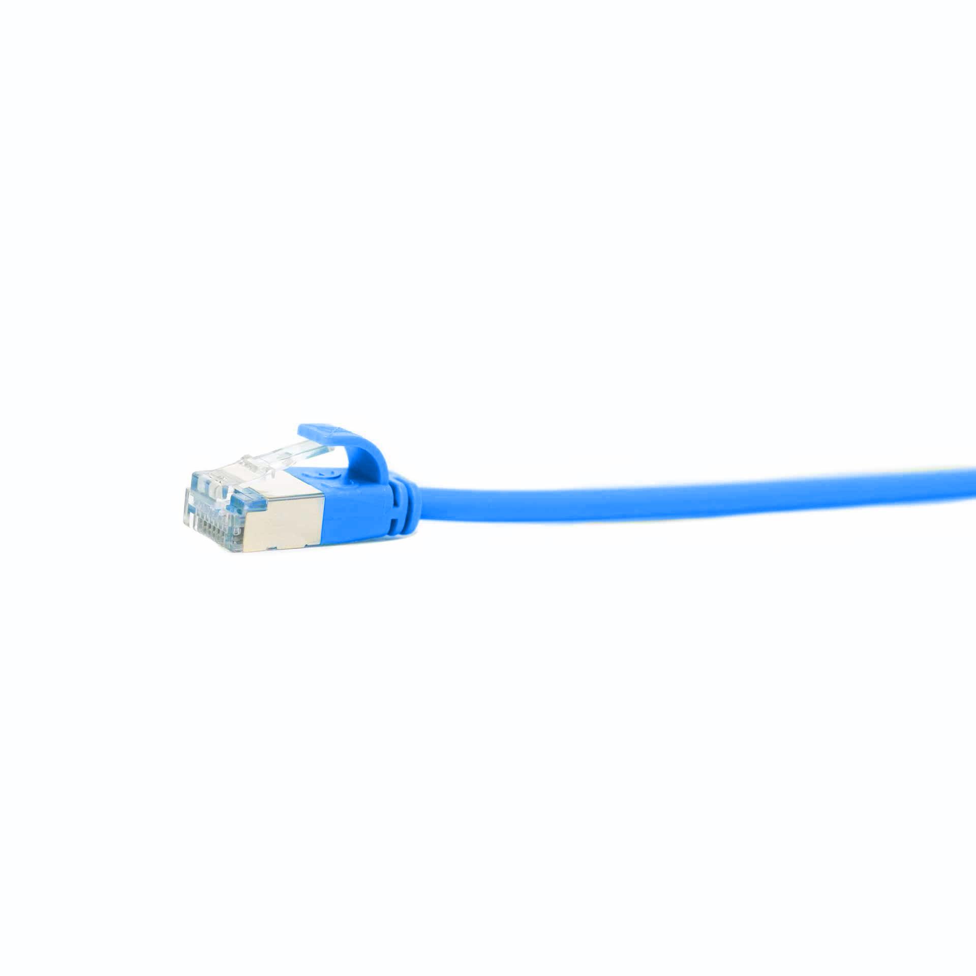 CAT 6A Slim-Patchkabel, S/FTP, 10000mm, blau, LSZH halogenfrei, 500 Mhz