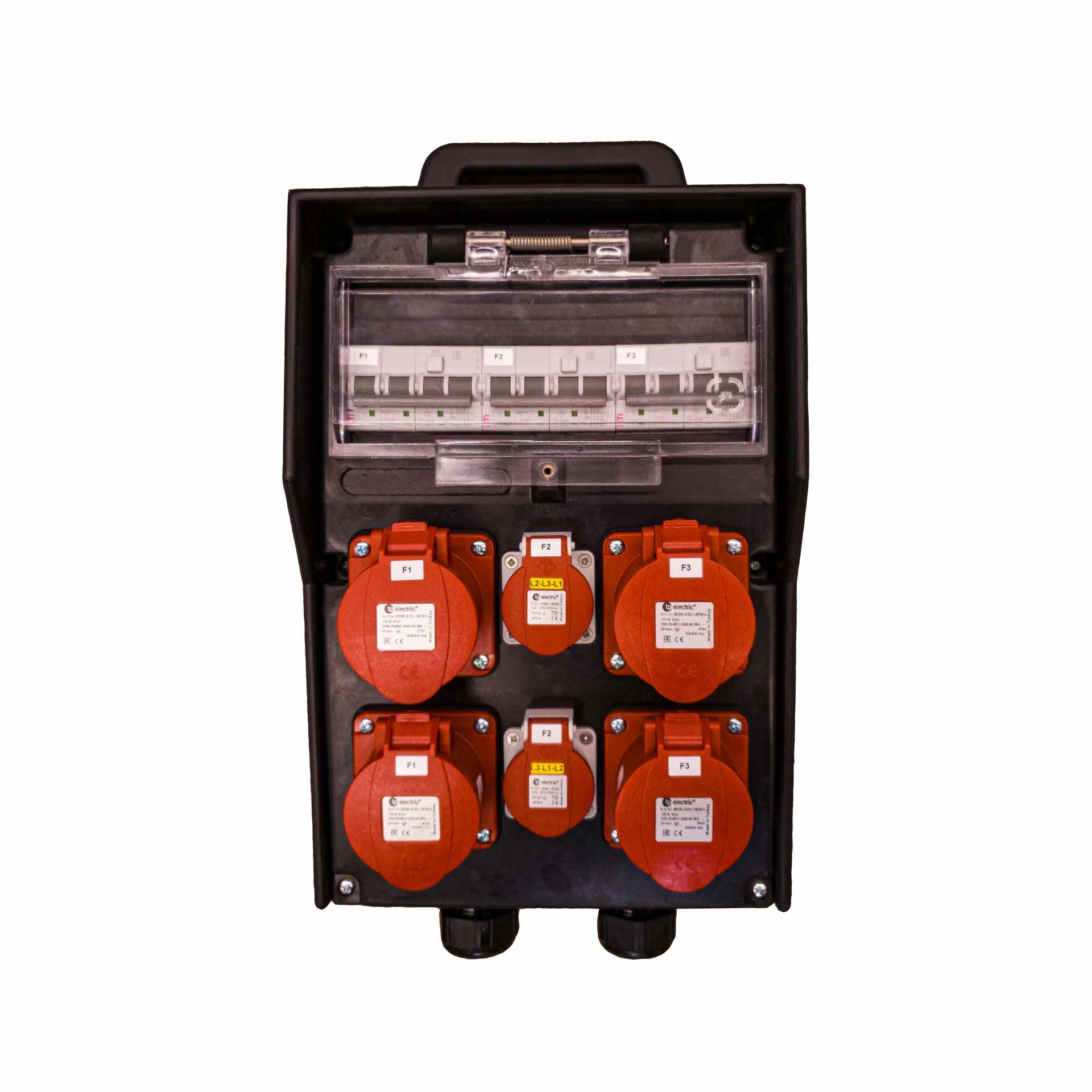 Distributore di corrente da cantiere in gomma dura 261S-06 63A PRO