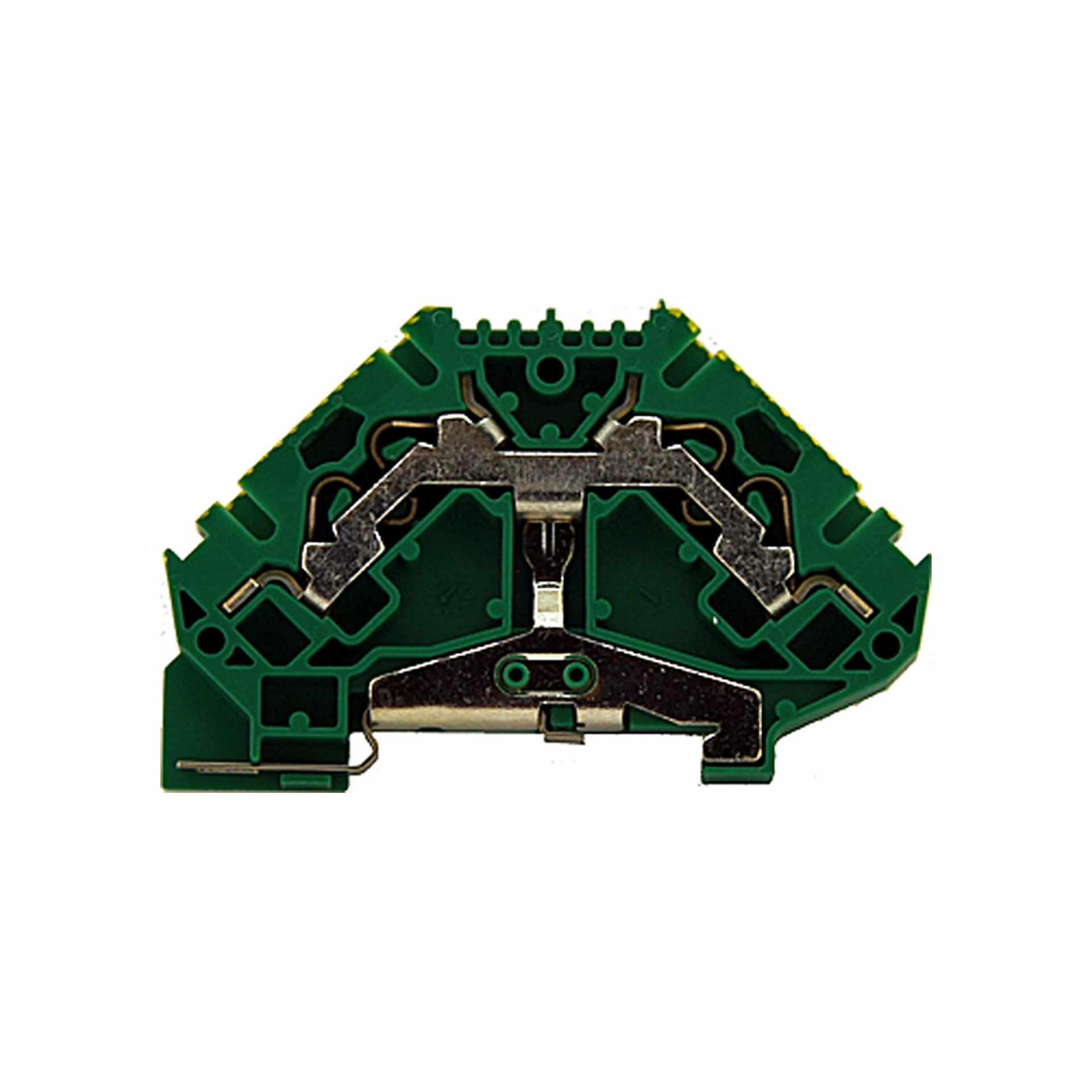 Terminale a molla push-in 4mm², 4 fili, verde-giallo Terminale a molla push-in 4mm², 4 fili, verde-giallo