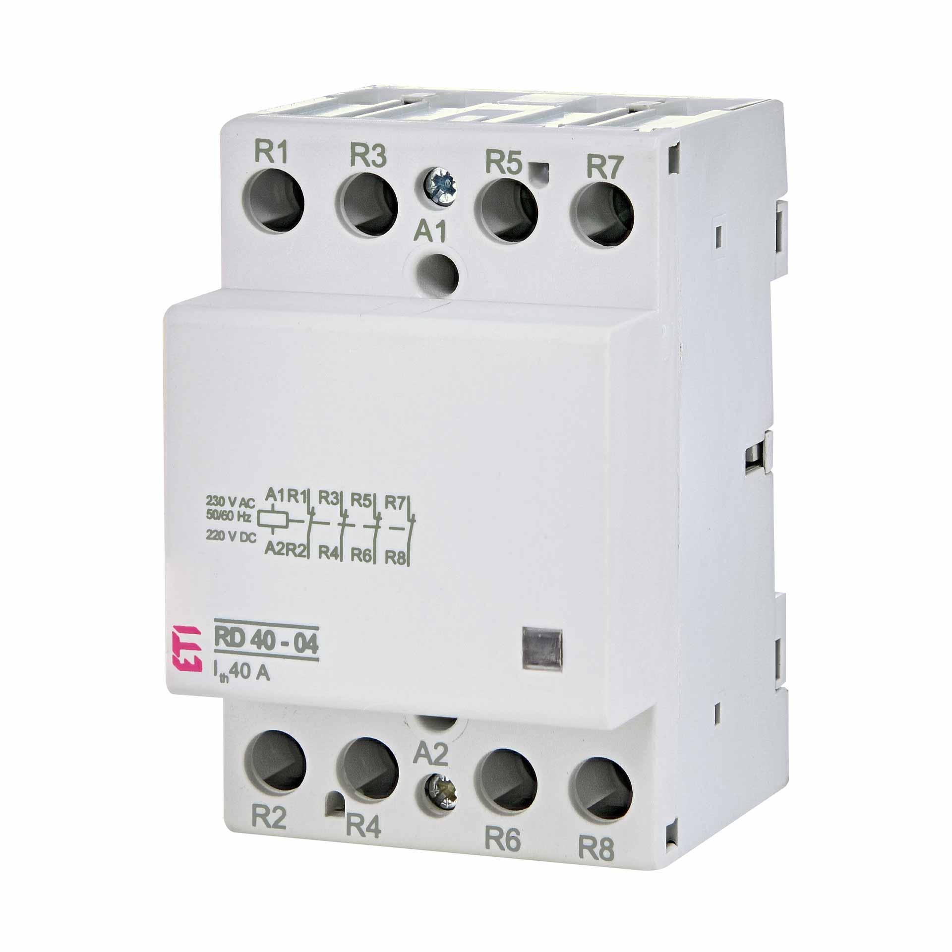 Contacteur 4 pôle, 40A (AC1, 400V), RD40-04 230V AC/DC