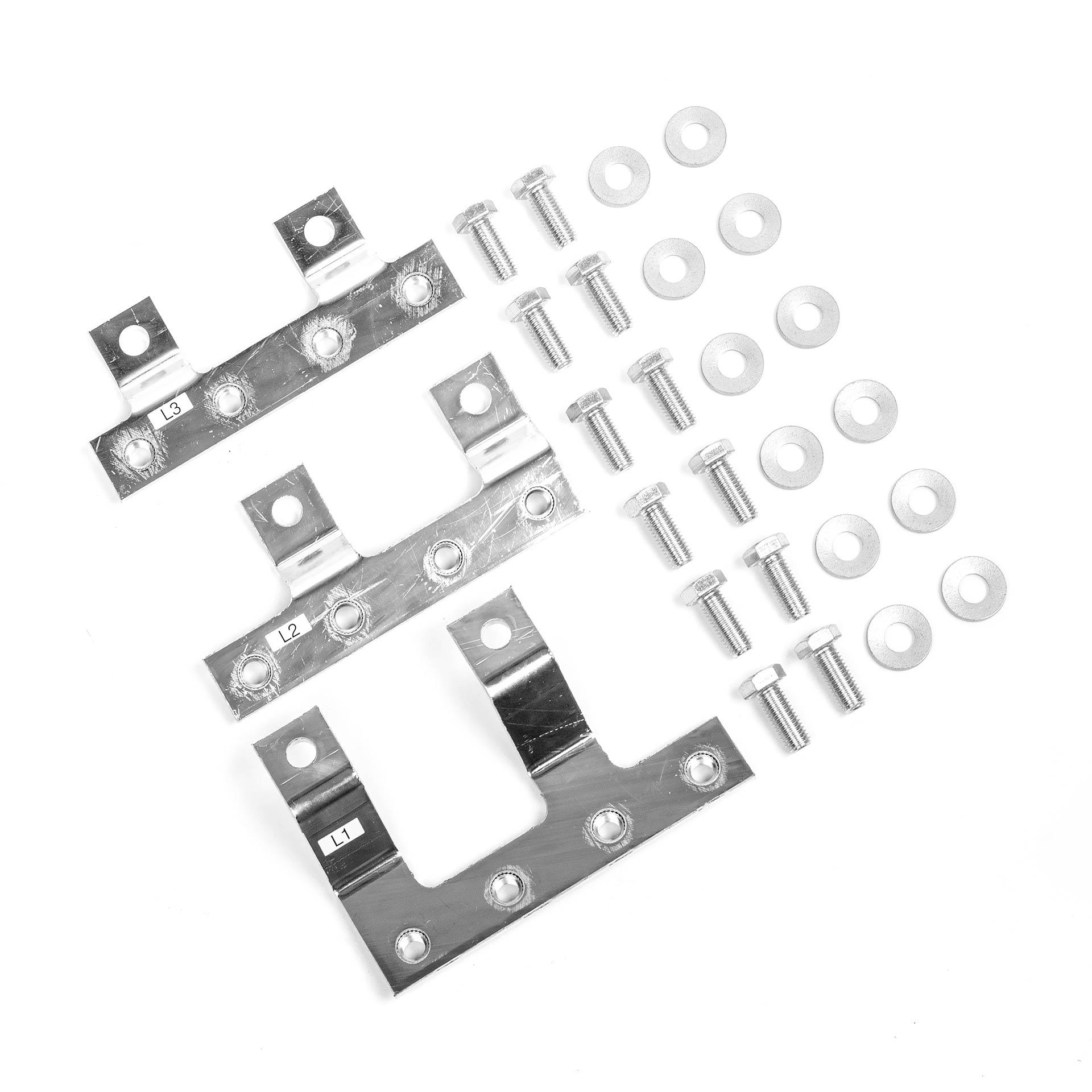 Capicorda di connessione per 2x sezionatori con fusibili NH, dimensioni 1-3, 4x connessioni M12 per fase