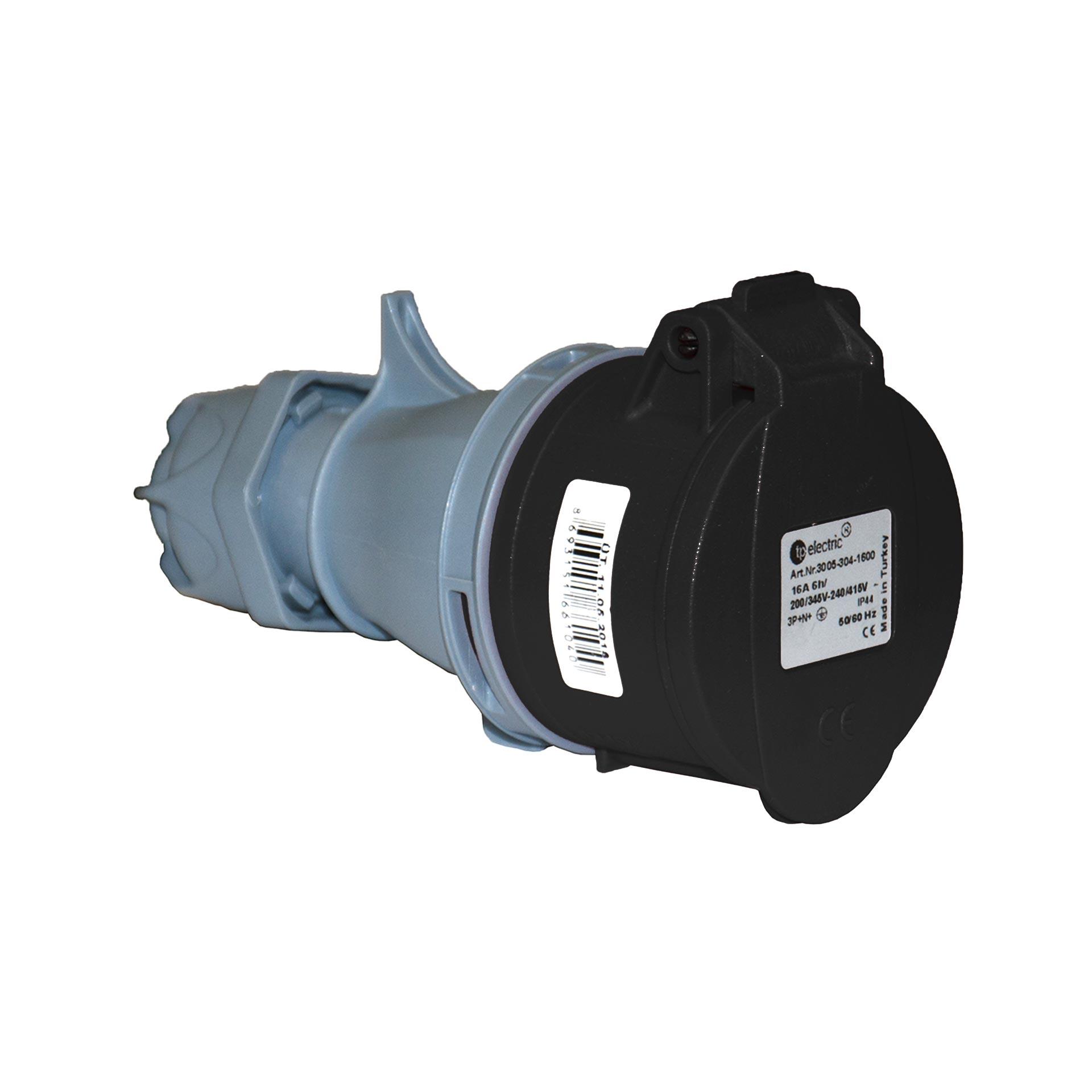 Accoppiamento rapido CEE 32A 5P 7h, 3PNE 400-500V, contatti nichelati, sistema Quick Connect brevettato Accoppiamento rapido CEE 32A 5P 7h, 3PNE 400-500V, contatti nichelati, sistema Quick Connect brevettato