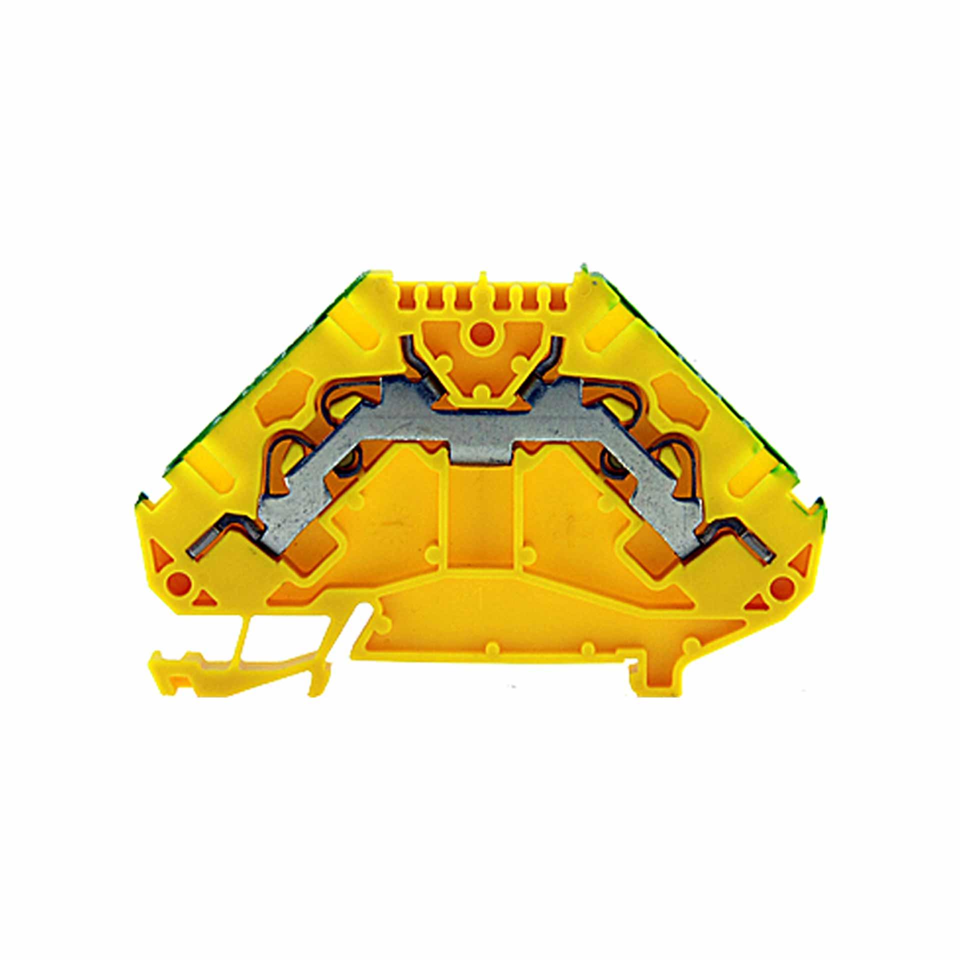Terminale a molla push-in 2,5 mm², 4 conduttori, verde-giallo Terminale a molla push-in 2,5 mm², 4 conduttori, verde-giallo