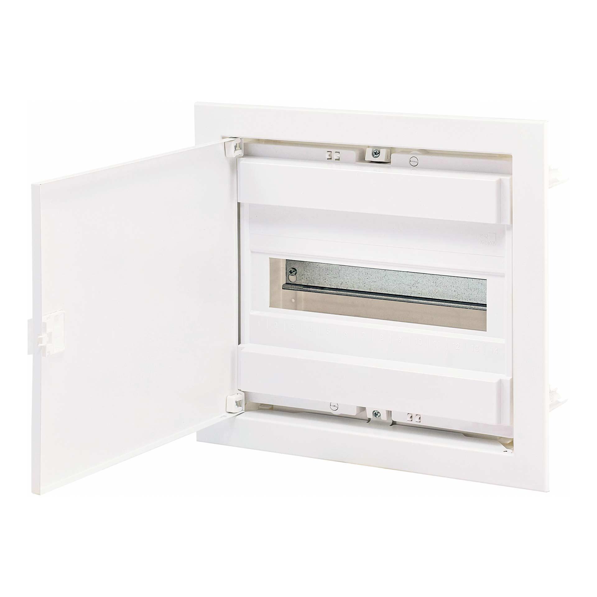 Distributore da incasso con porta in metallo bianco "ECG-14H", 1x12 moduli (12M+2M)