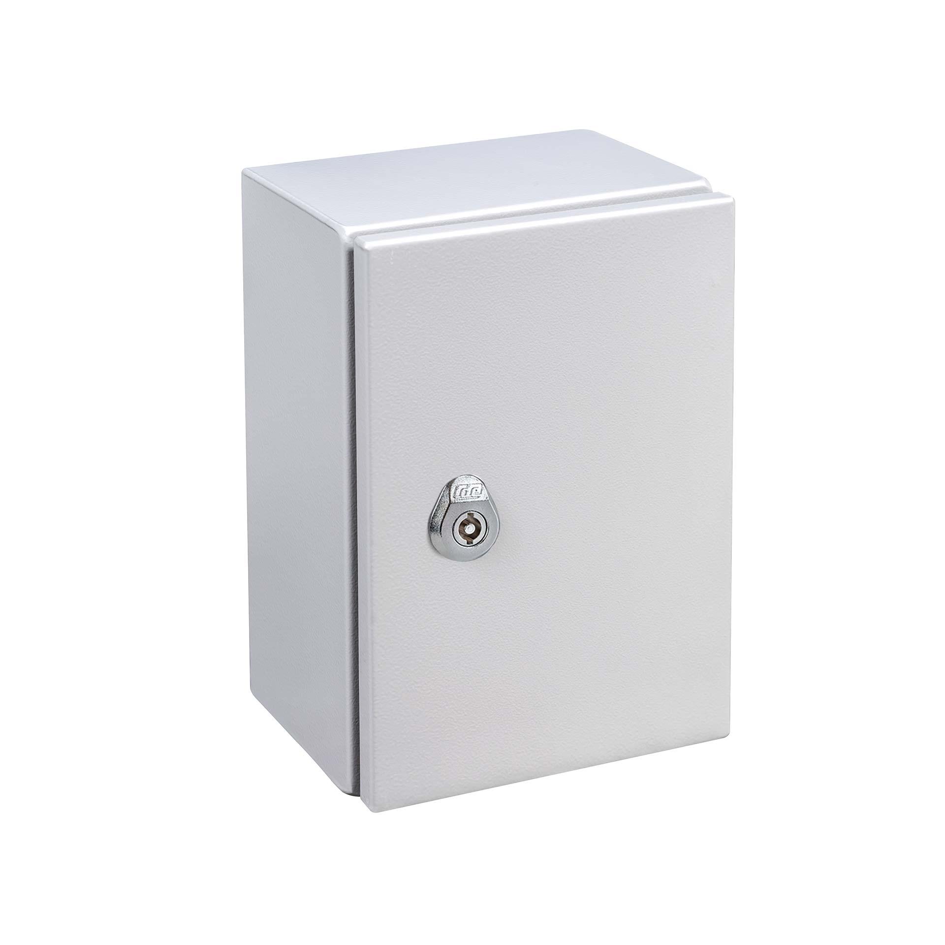 Custodia a parete IP66, RAL 7035, LxAxP 600x400x250 mm, con piastra di montaggio