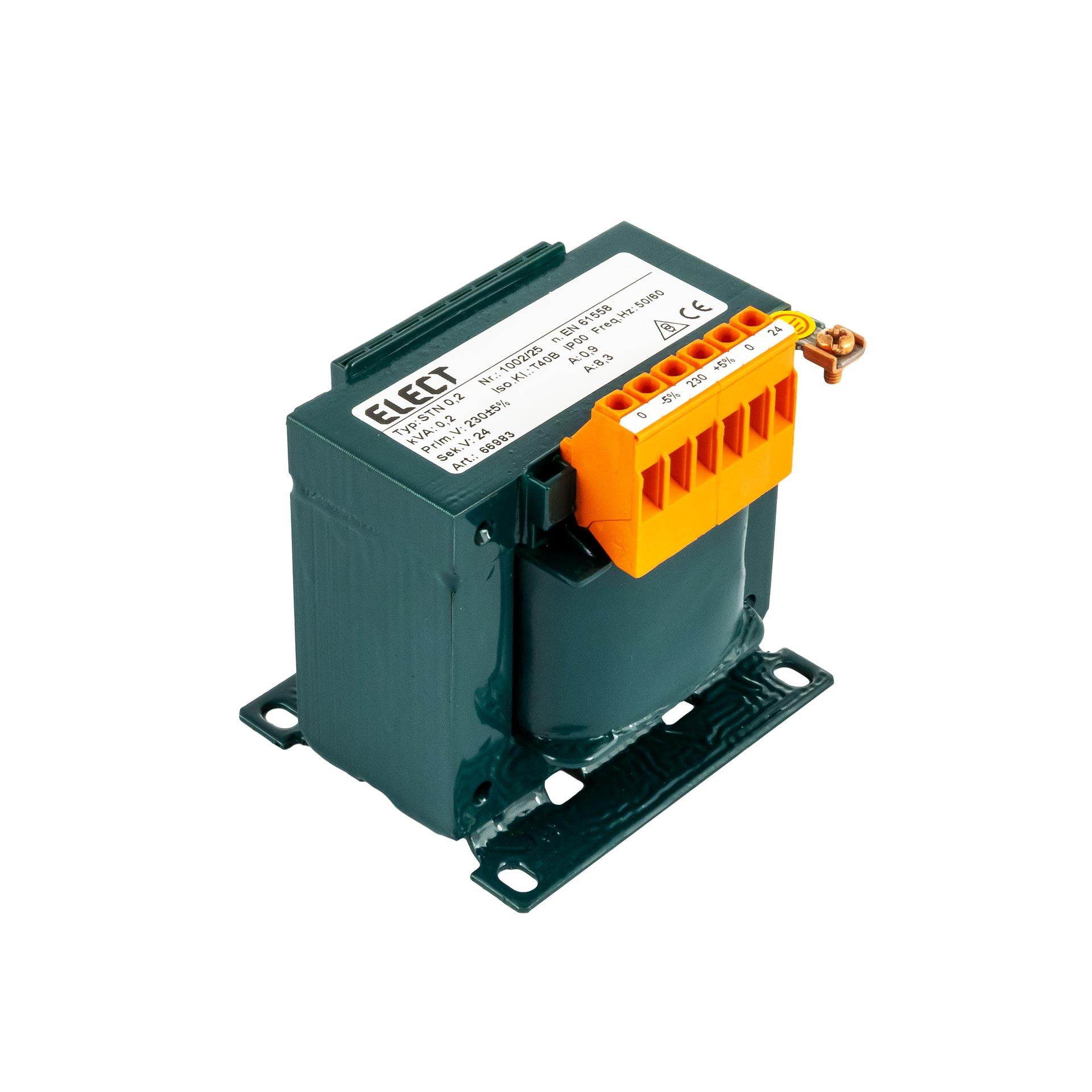 Trasformatore monofase 230V +-5%, 200VA, 24VAC - 8,33A Trasformatore monofase 230V +-5%, 200VA, 24VAC - 8,33A