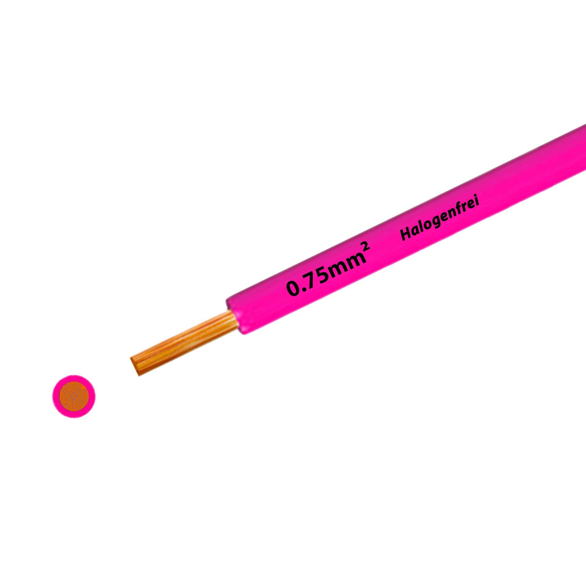 Cavo a trefoli senza alogeni 90° C, 500V, 0,75 mm2, rosa/rosa (RAL 3015), su bobina di plastica Cavo a trefoli senza alogeni 90° C, 500V, 0,75 mm2, rosa/rosa (RAL 3015), su bobina di plastica