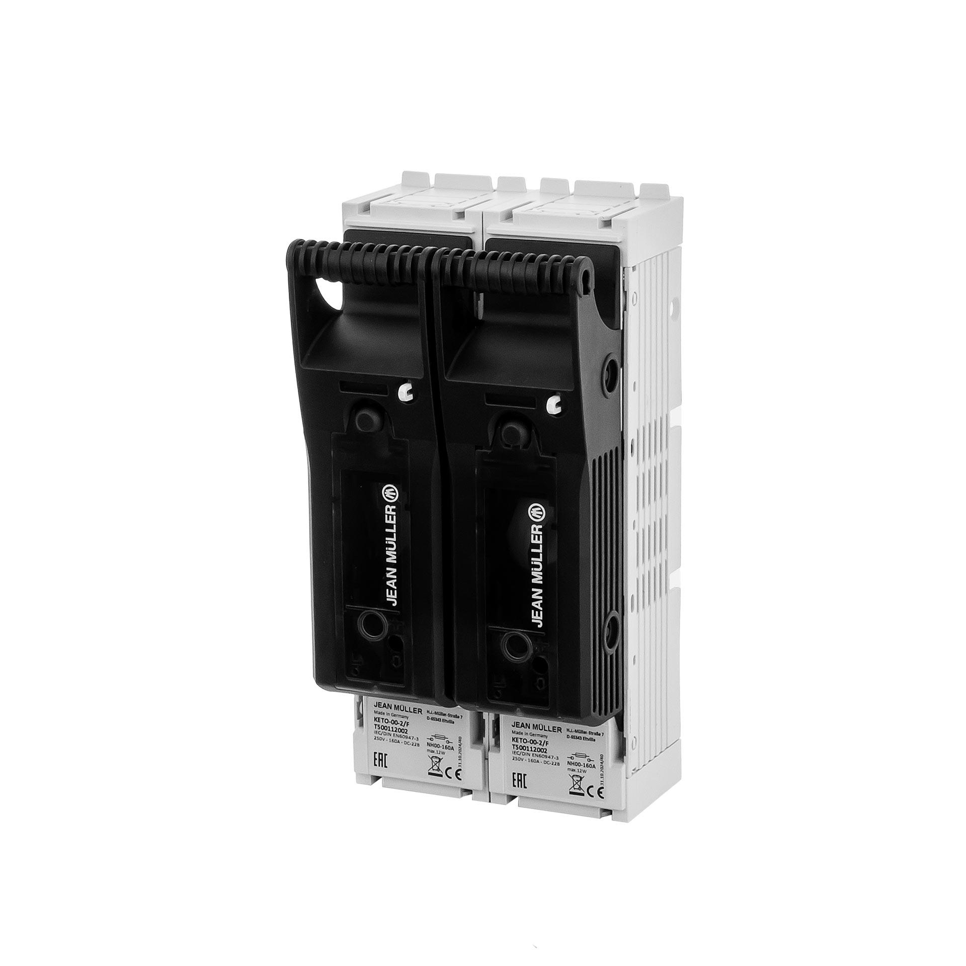 NH fuse switch-disconnector size 00, 2P, max. 160A, KETO-00-2/F M8 (surface mounting) NH fuse switch-disconnector size 00, 2P, max. 160A, KETO-00-2/F M8 (surface mounting)
