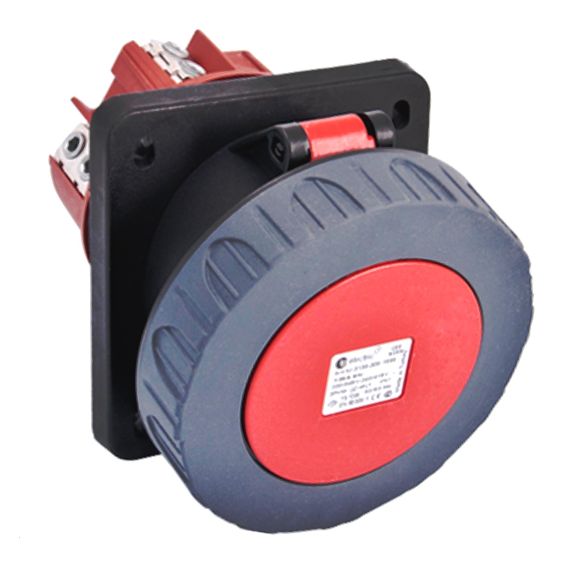 Presa CEE 125A 5P 6h, 3PNE 400V, design angolare, contatti nichelati, versione GT, k a vite.