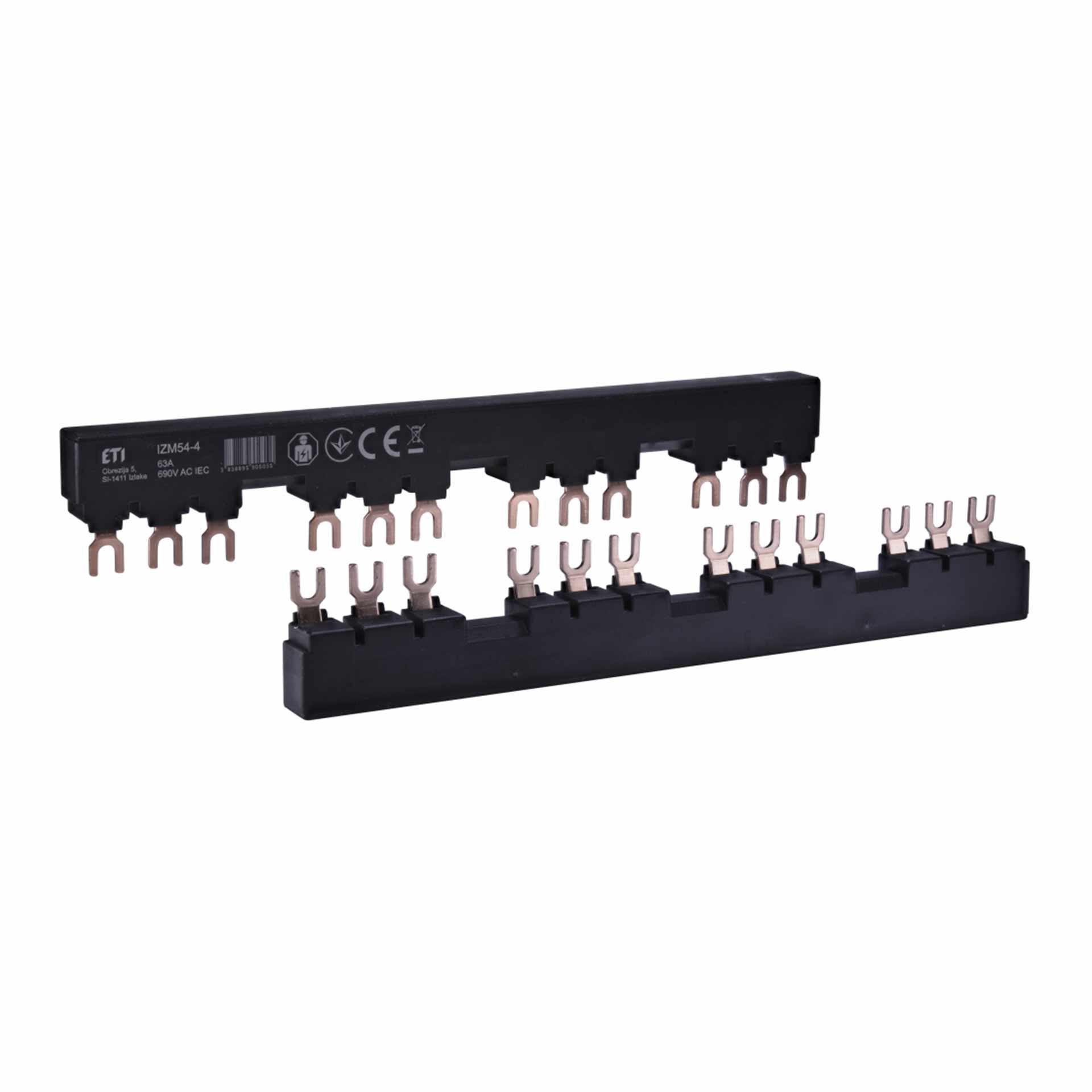 Sbarra di fase bifilare isolata IZM54-4, 10 mm², 63A, per interruttore automatico di protezione motore MPCB, MPE25, MSPO, MS25 Sbarra di fase bifilare isolata IZM54-4, 10 mm², 63A, per interruttore automatico di protezione motore MPCB, MPE25, MSPO, MS25