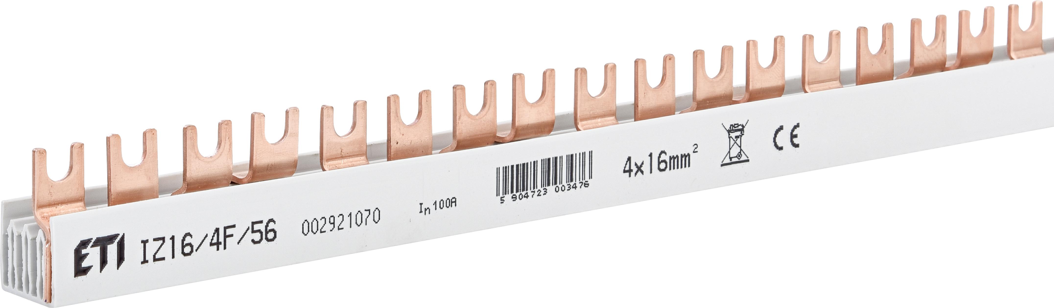 Sbarra di fase a forcella isolata 16mm2, (14x3PN) P-P=17,8mm Sbarra di fase a forcella isolata 16mm2, (14x3PN) P-P=17,8mm