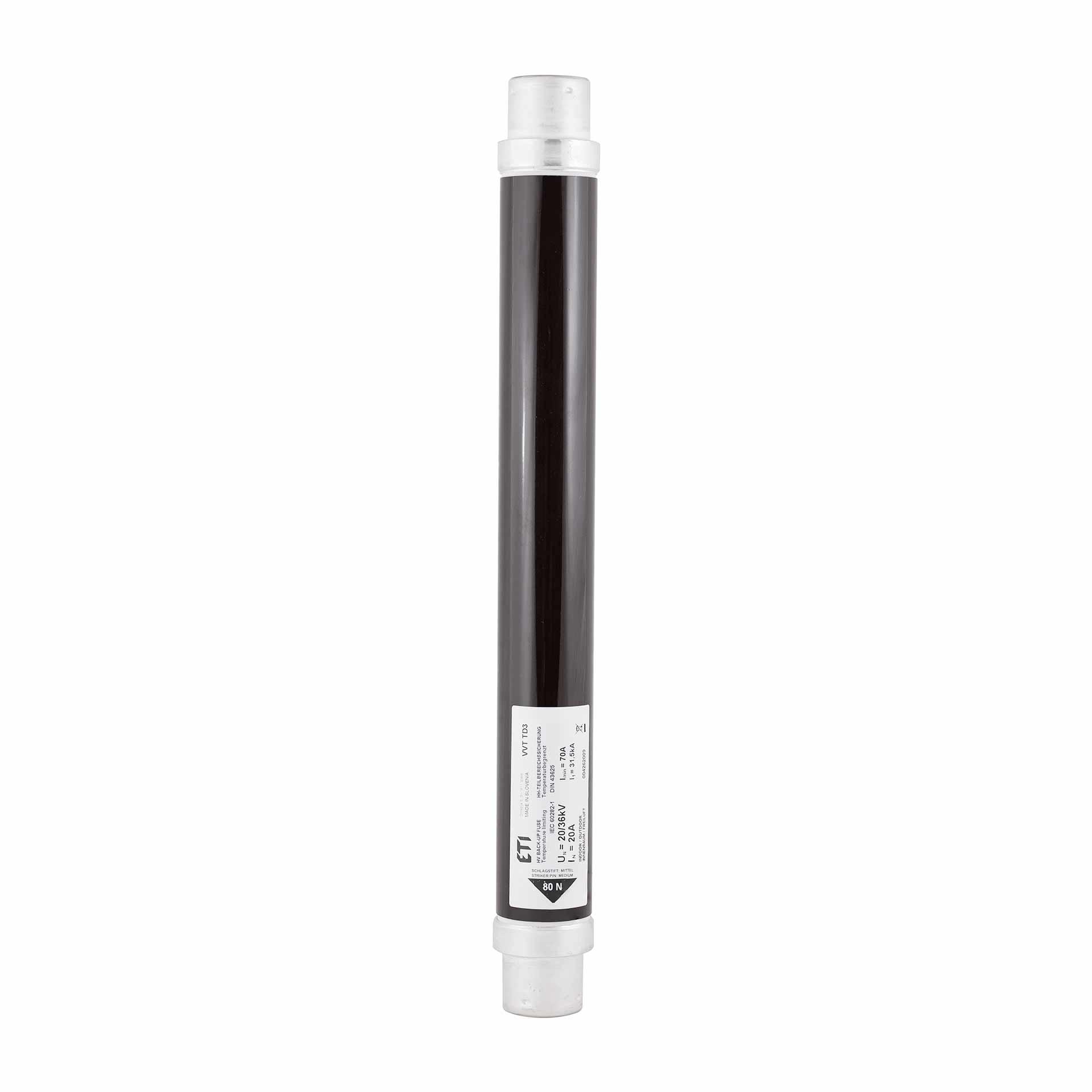 Fusibili parziali HV 20/36kV, 4A, 442/53mm, standard in aria aperta, con pin di riscontro tipo 80N, termici Fusibili parziali HV 20/36kV, 4A, 442/53mm, standard in aria aperta, con pin di riscontro tipo 80N, termici