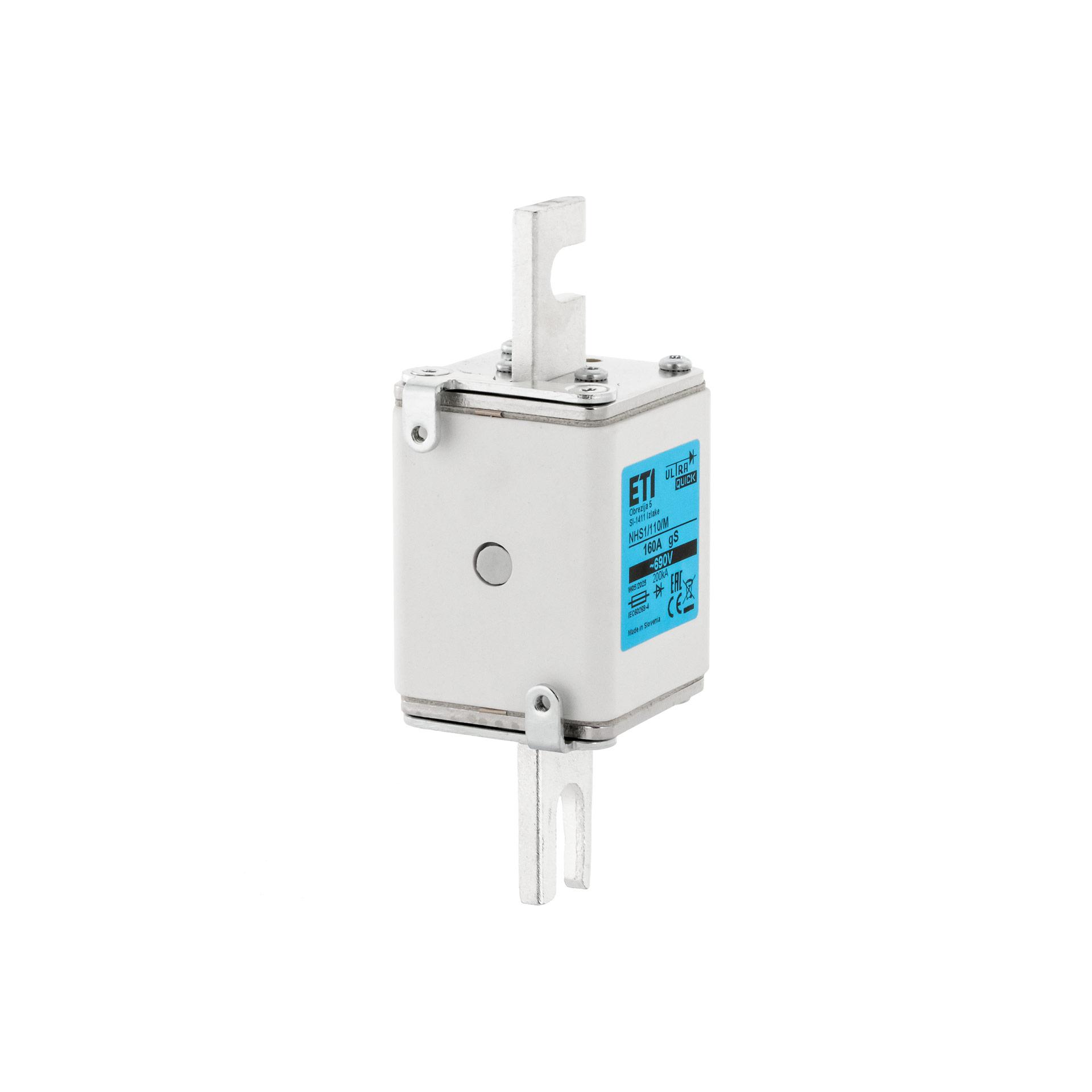 Fusibile a semiconduttore NH/M taglia 1, 160A, caratteristica gS, 690V, fissaggio a vite Fusibile a semiconduttore NH/M taglia 1, 160A, caratteristica gS, 690V, fissaggio a vite