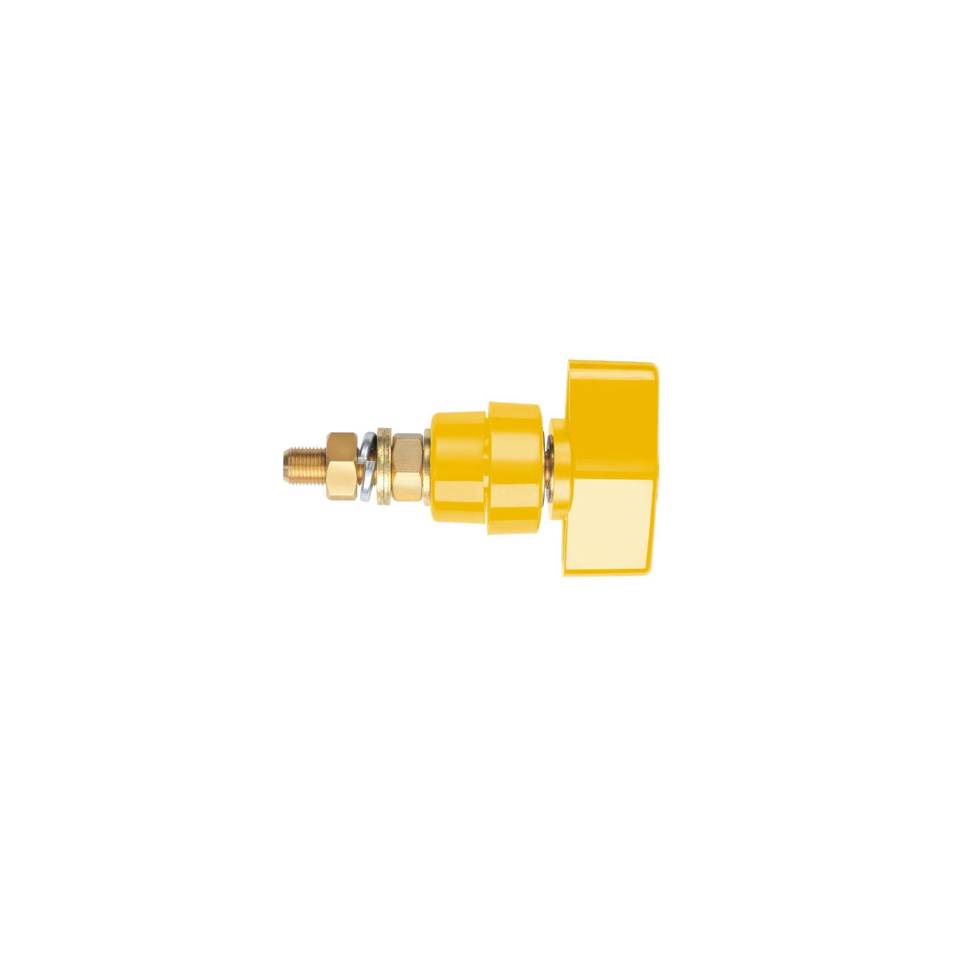 Borne de pôle avec tête de garrot dévissable, 100A, M8, jaune