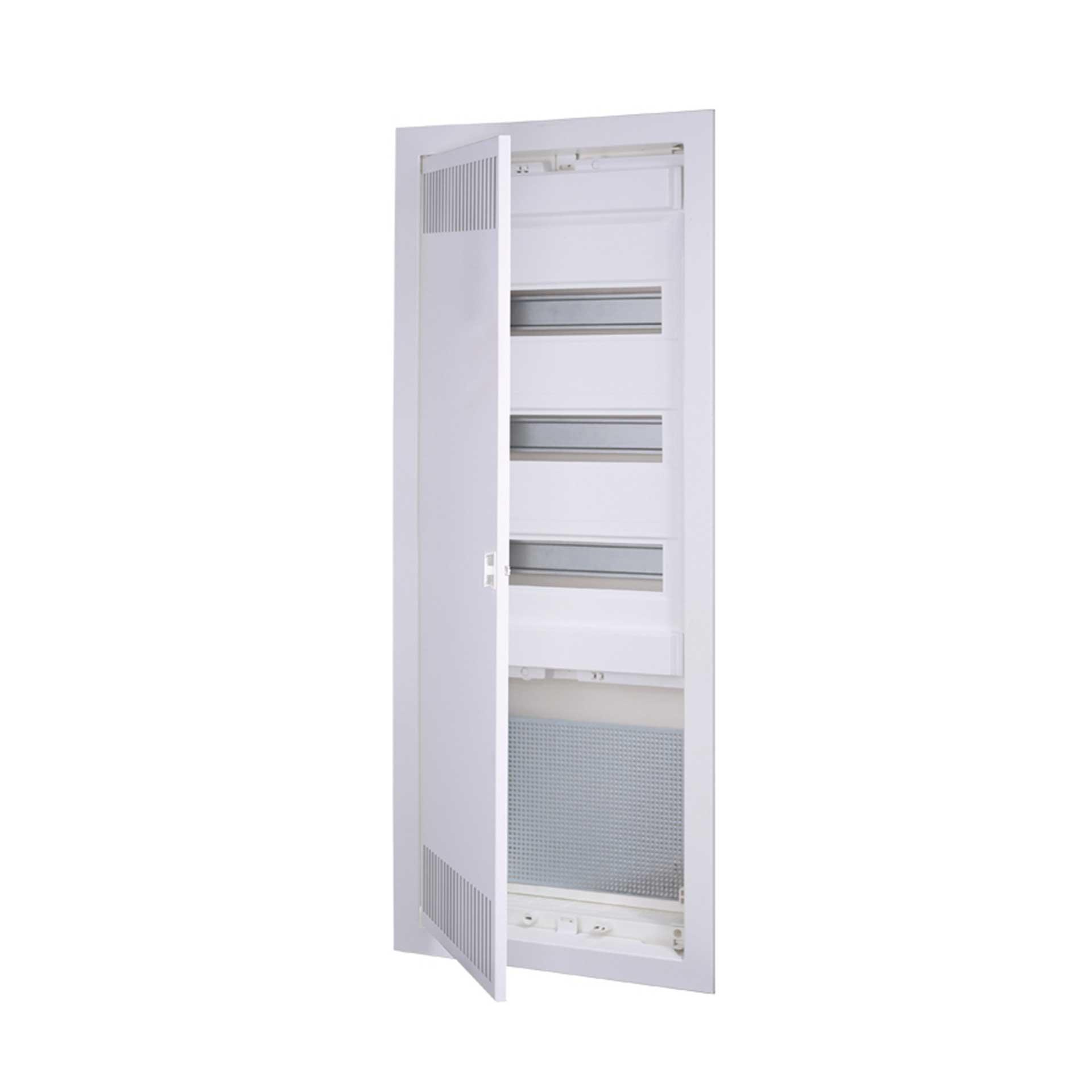 Distributore multimediale da incasso "ECG-70H-C" con porta in metallo forato bianco (fessure superiori e inferiori) Distributore multimediale da incasso "ECG-70H-C" con porta in metallo forato bianco (fessure superiori e inferiori)