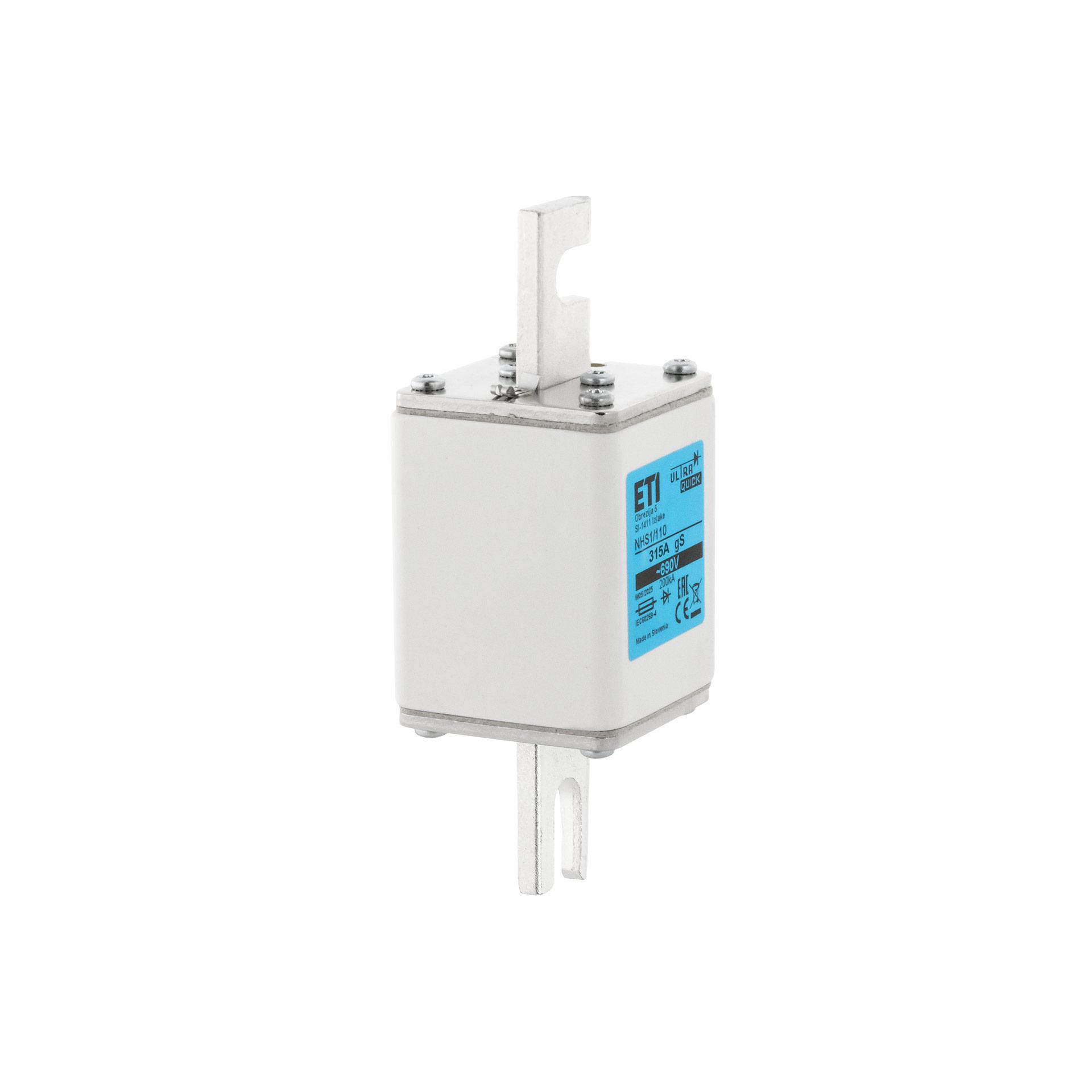 Fusibile a semiconduttore NH taglia 1, 315A, caratteristica gS, 690V, fissaggio a vite Fusibile a semiconduttore NH taglia 1, 315A, caratteristica gS, 690V, fissaggio a vite