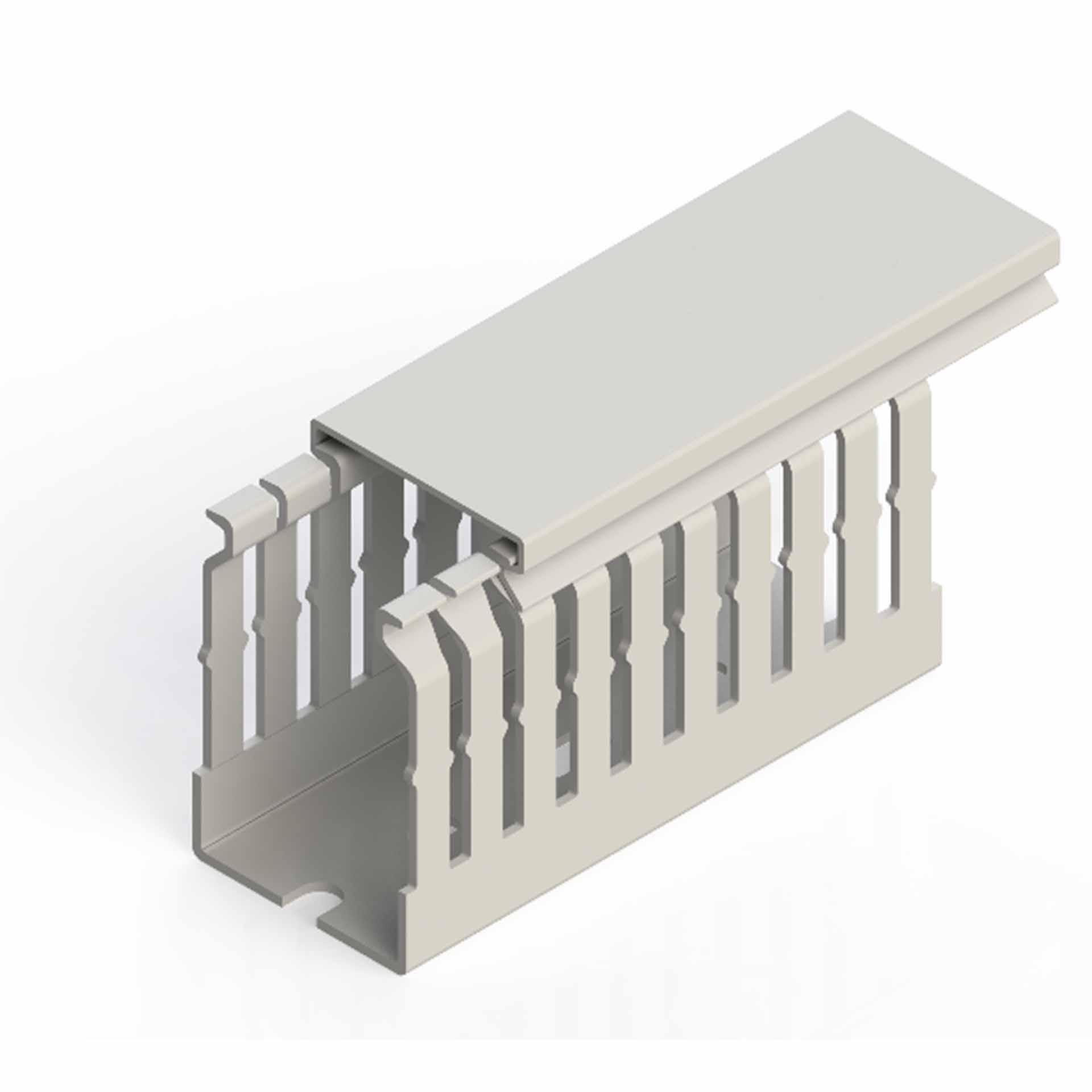 Halogen-free cable duct light grey (DIN) / 37.5x50mm (WxH)
