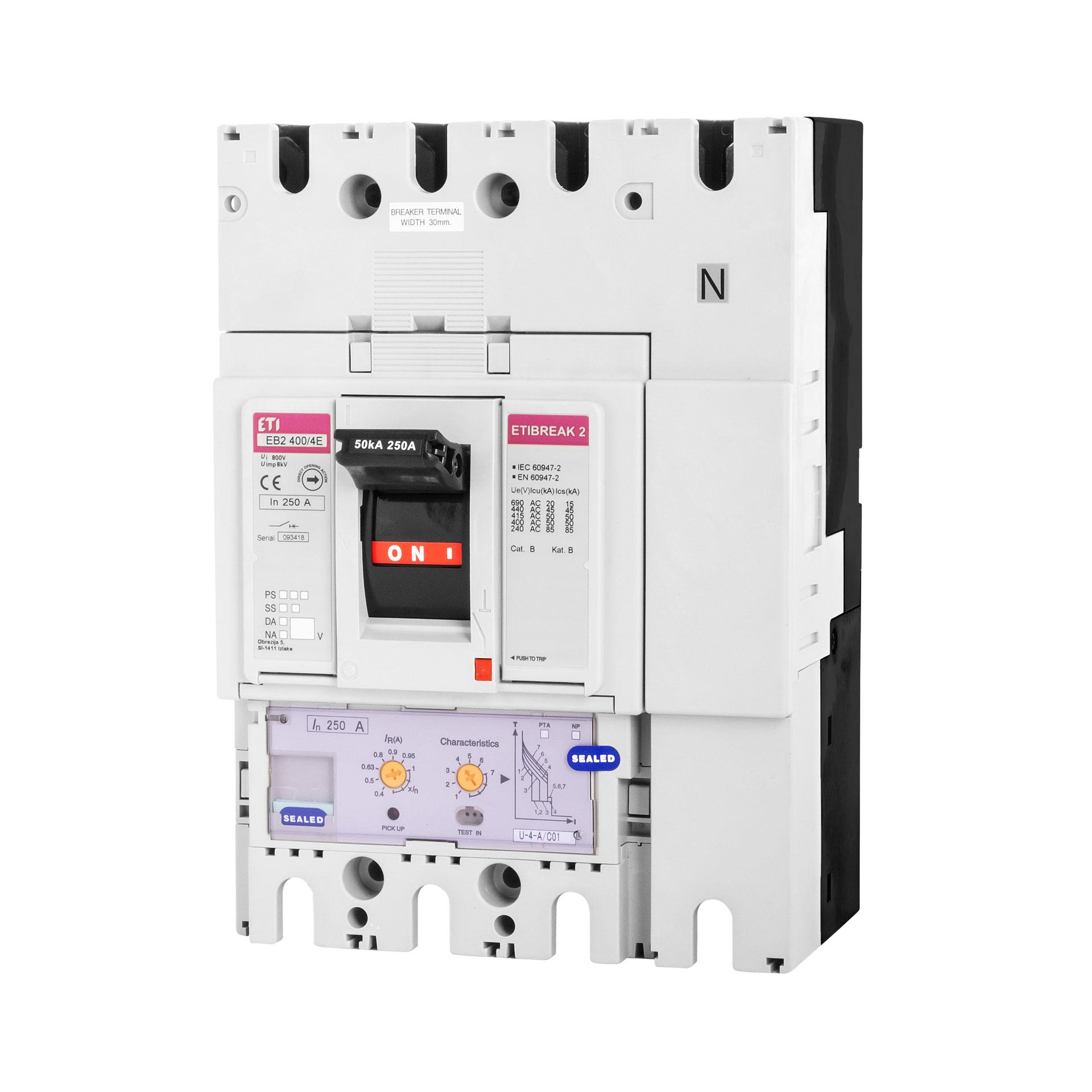 Interruttore automatico EB2 400/4E 250A, Icu 50kA / Ics 50kA