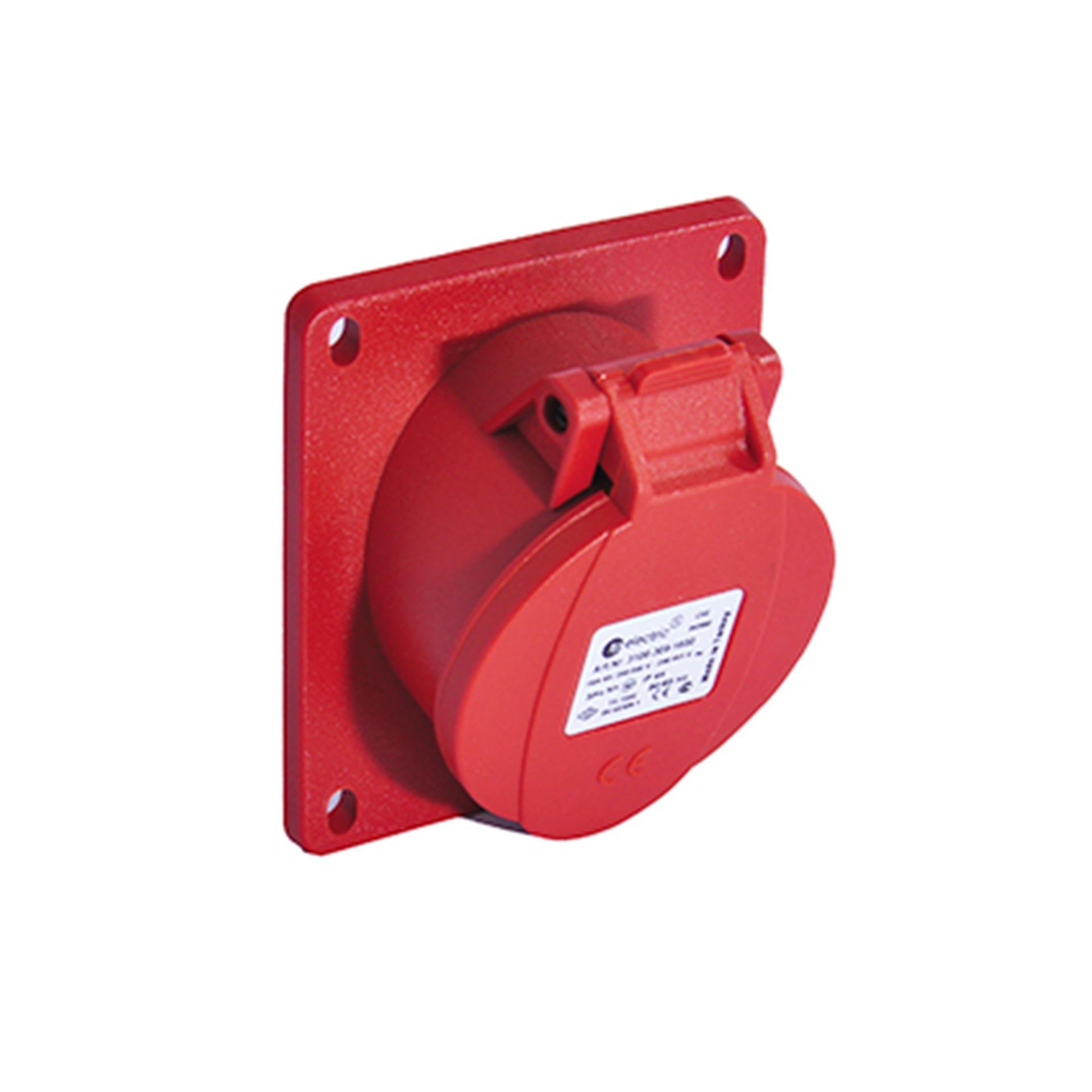 Presa rapida CEE 16A 5P 6h, 3PNE 400V, design angolare, contatti nichelati, sistema QC Presa rapida CEE 16A 5P 6h, 3PNE 400V, design angolare, contatti nichelati, sistema QC