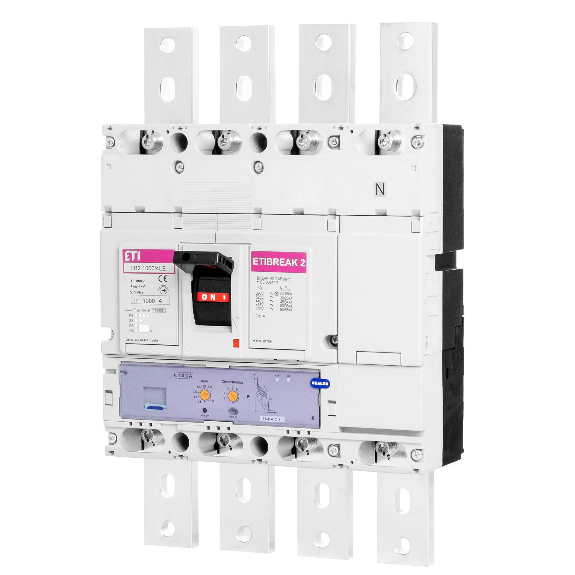 Interruttore automatico EB2 1000/LE 1000A, Icu 50kA / Ics 38kA