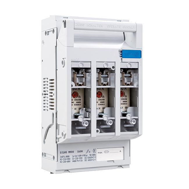 Interruttore di manovra-sezionatore Silas NH taglia 00, 3P, RK 2,5-95mm², max. 160A, R5R5 "Montaggio in superficie
