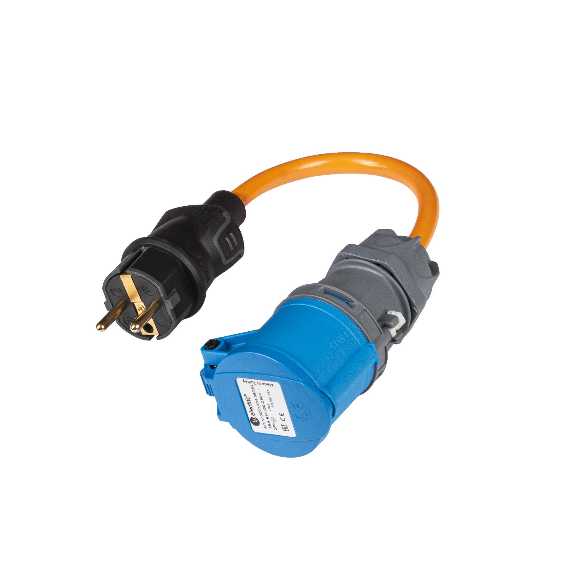 Adapter Schuko plug to CEE16-3 coupling