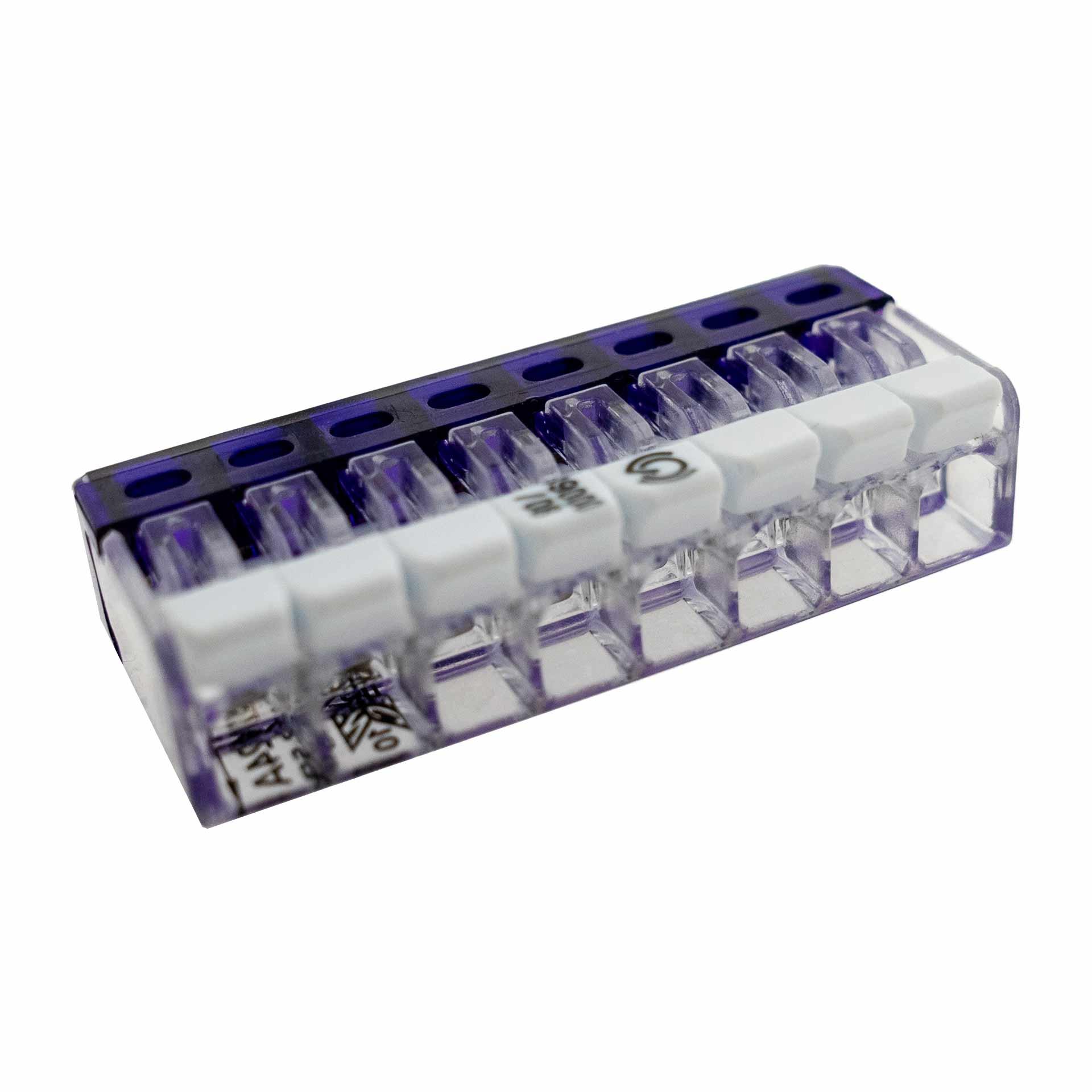 Terminale a scatola con leva, 0,2...2,5 mm², 8 conduttori Terminale a scatola con leva, 0,2...2,5 mm², 8 conduttori