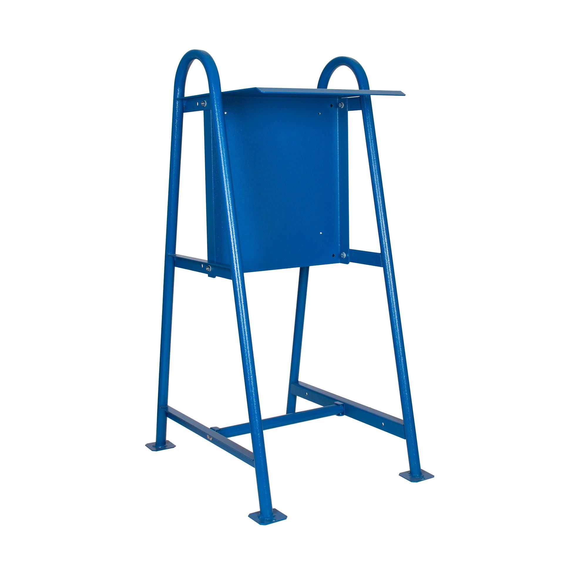 Telaio di base di medie dimensioni con copertura antipioggia per distributore di corrente da cantiere, colore blu Telaio di base di medie dimensioni con copertura antipioggia per distributore di corrente da cantiere, colore blu