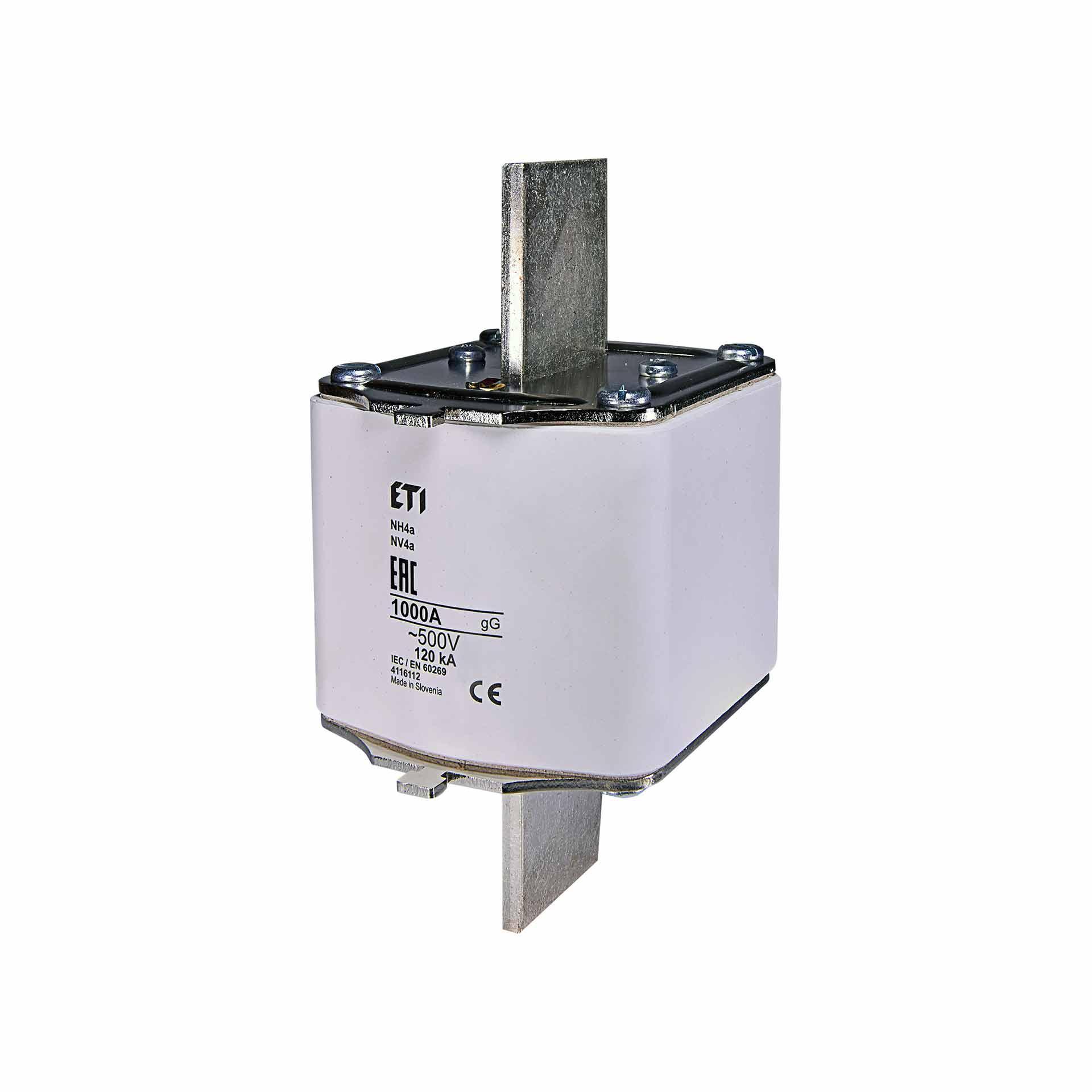 Fusibile NH taglia 4a 1000A, caratteristica gL-gG 500V