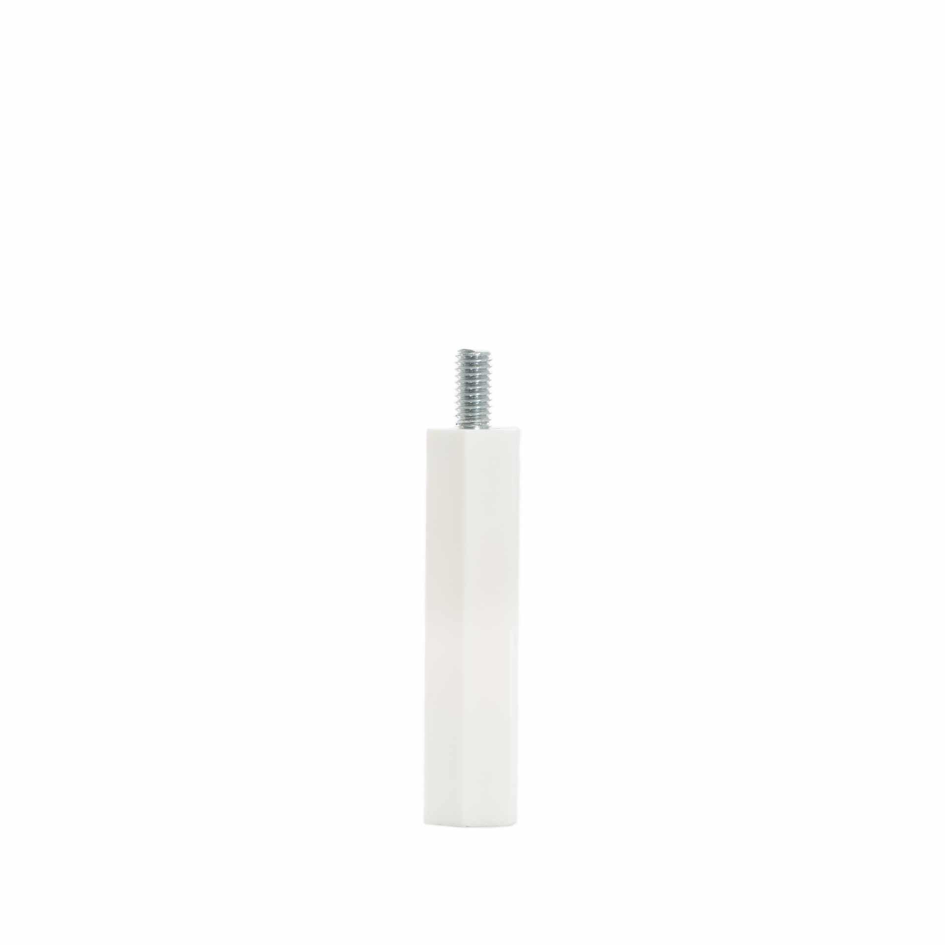 Bullone distanziatore isolato M6, bianco, 60 mm, filettatura esterna 12 mm
