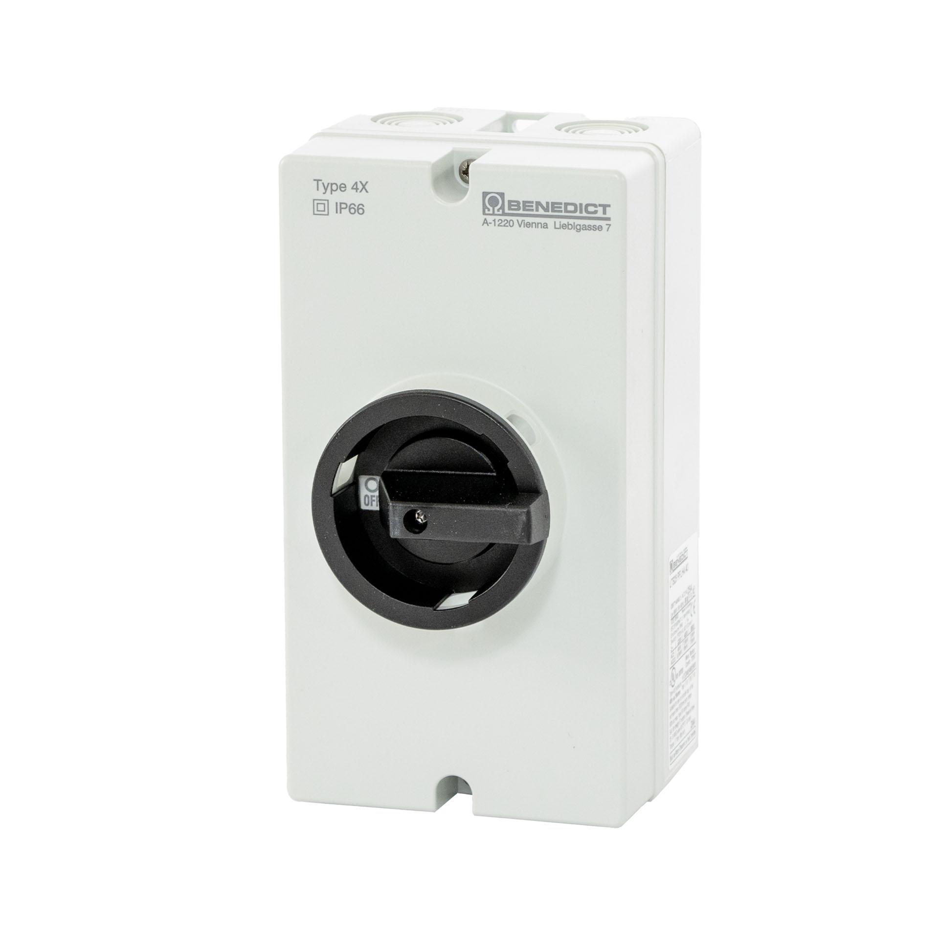 Interruttore generale a superficie 3 poli 25A, custodia grande, 10 kW Interruttore generale a superficie 3 poli 25A, custodia grande, 10 kW