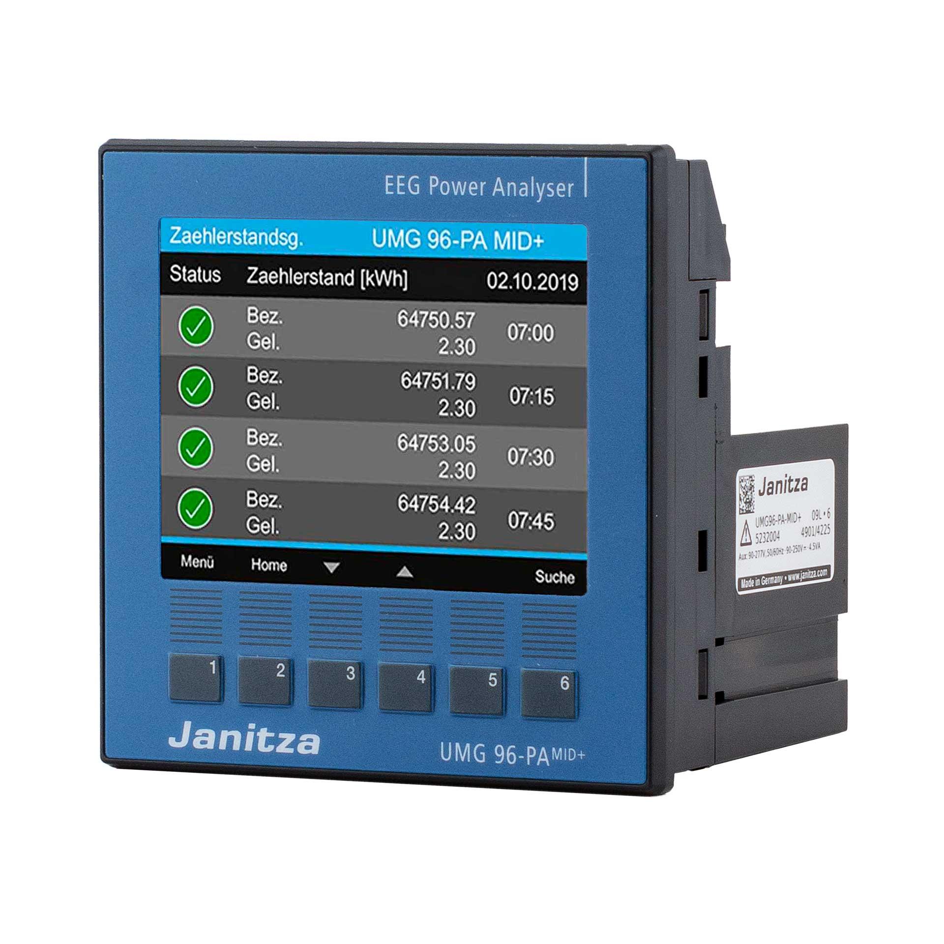 Analizzatore di rete modulare espandibile Janitza UMG 96-PA-MID+ Versione CH
