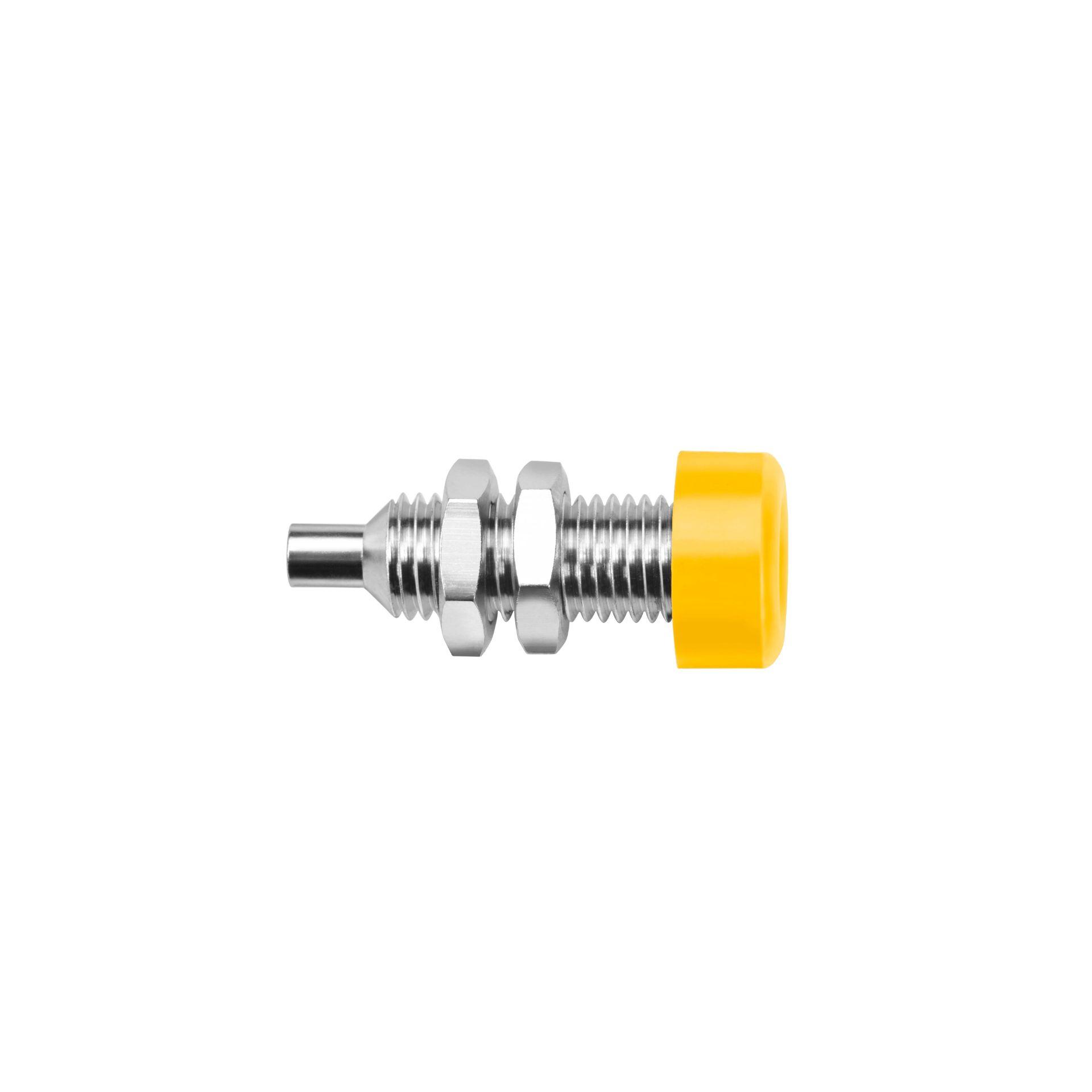 Presa incorporata ø 4mm testa isolante avvitata, giallo