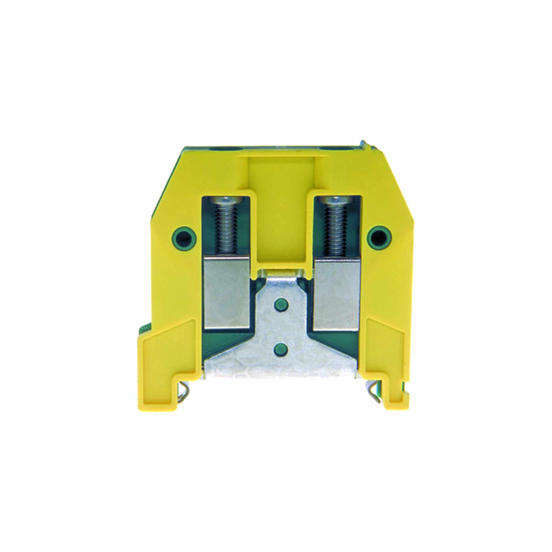 Schutzleiterklemme DIN35 10mm², 2-Leiter, grüngelb