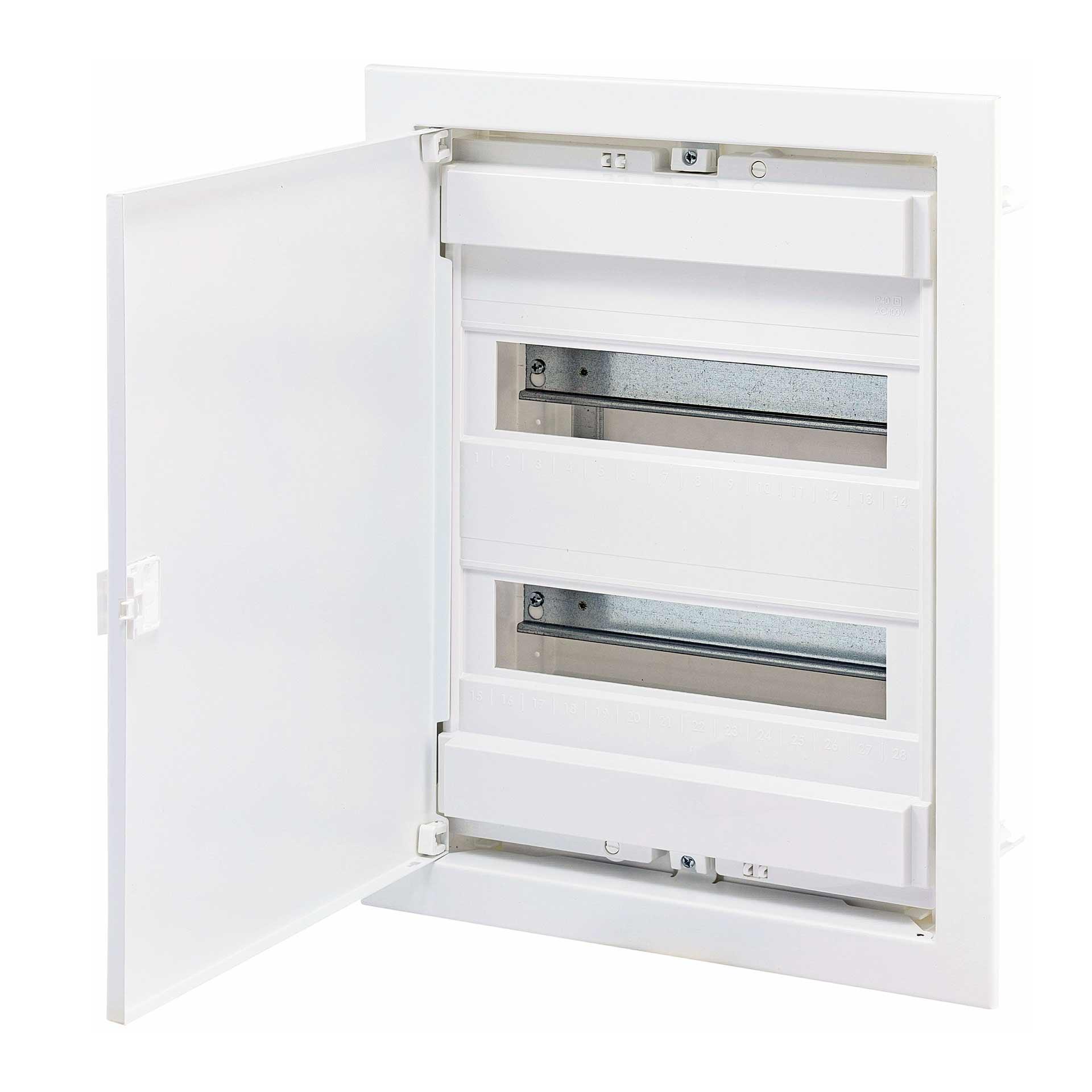 Distributore da incasso con porta in metallo bianco "ECG-28H", modulo 2x12 (24M+4M)