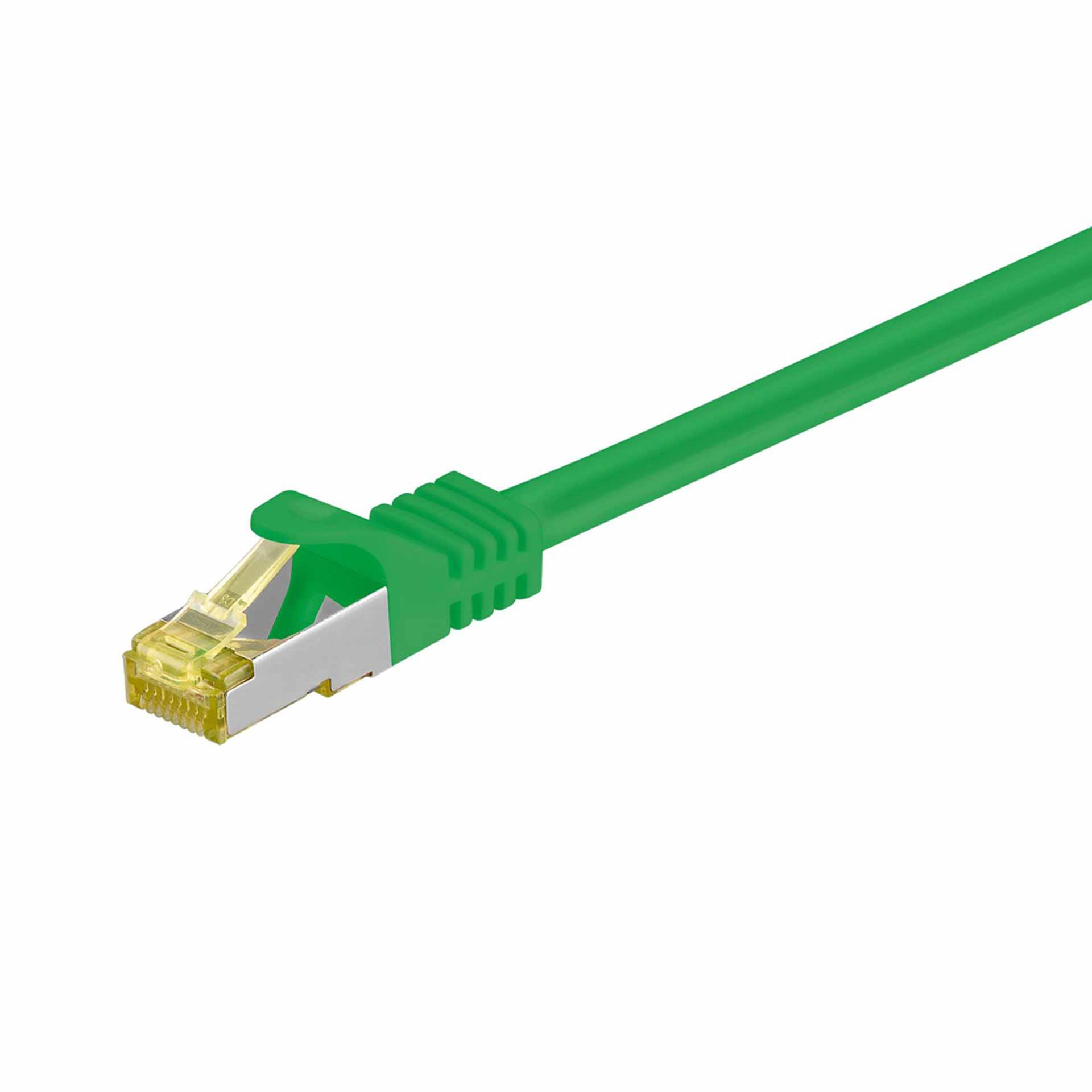 Cavo patch CAT 6A, S/FTP (PiMF), 250 mm, verde, LSZH senza alogeni, 500 Mhz, cavo grezzo CAT 7 Cavo patch CAT 6A, S/FTP (PiMF), 250 mm, verde, LSZH senza alogeni, 500 Mhz, cavo grezzo CAT 7