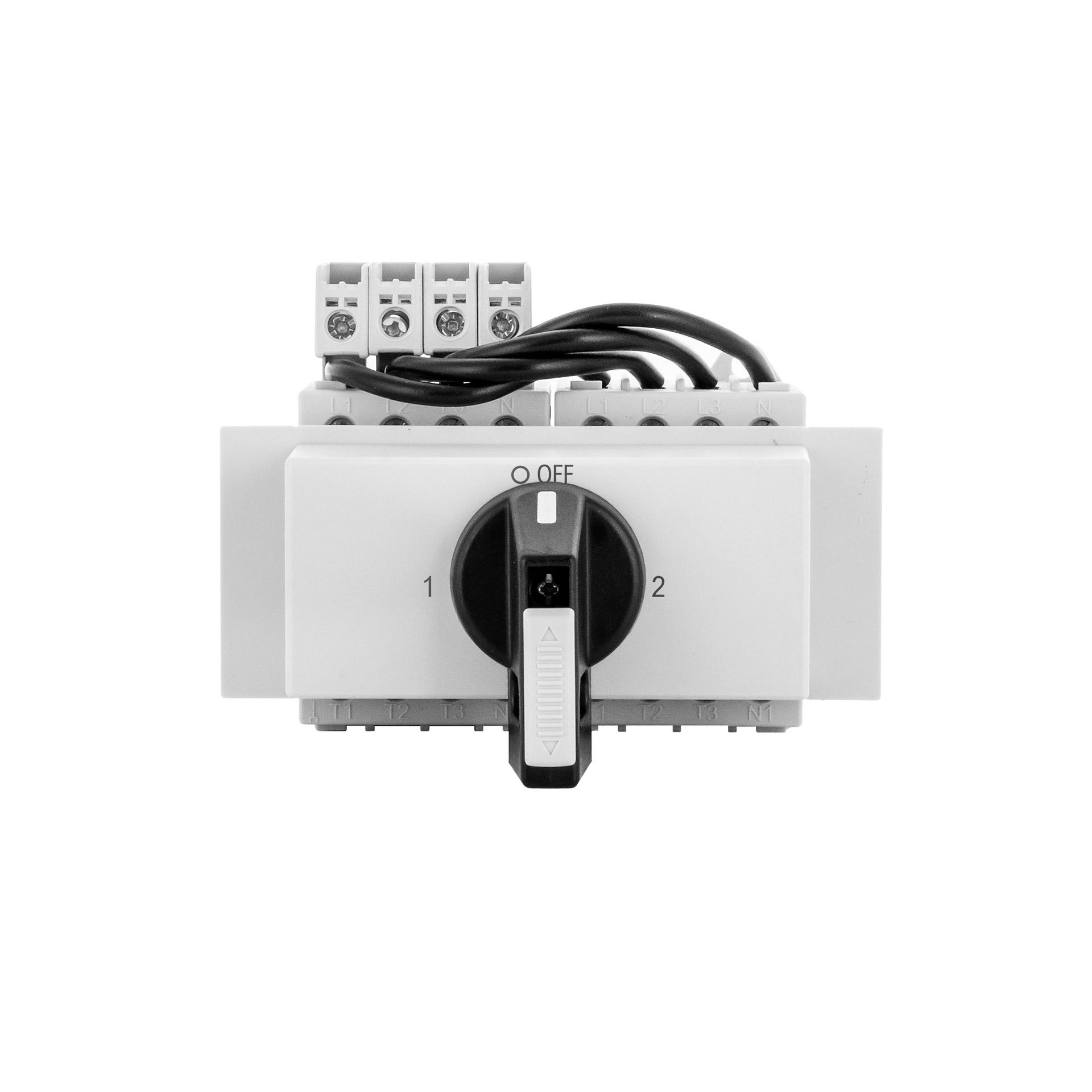 DIN-Umschalter mit Sperrvorrichtung, 4-polig, 32A,12.5 kW, IP40, 1-0-2 DIN-Umschalter mit Sperrvorrichtung, 4-polig, 32A,12.5 kW, IP40, 1-0-2