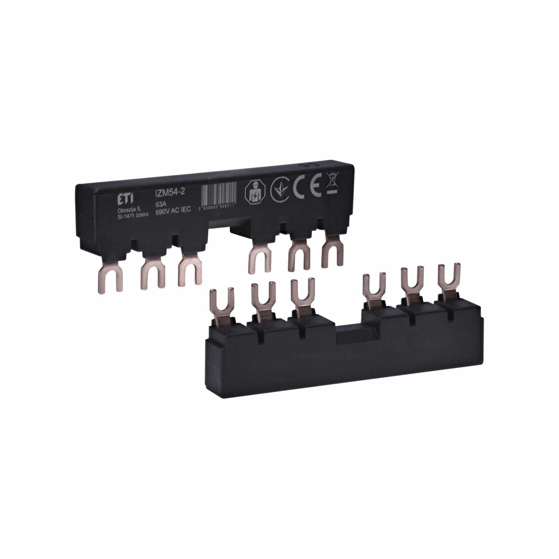Sbarra di fase bifilare isolata IZM54-2, 10 mm², 63A, per interruttore automatico di protezione motore MPCB, MPE25, MSPO, MS25 Sbarra di fase bifilare isolata IZM54-2, 10 mm², 63A, per interruttore automatico di protezione motore MPCB, MPE25, MSPO, MS25