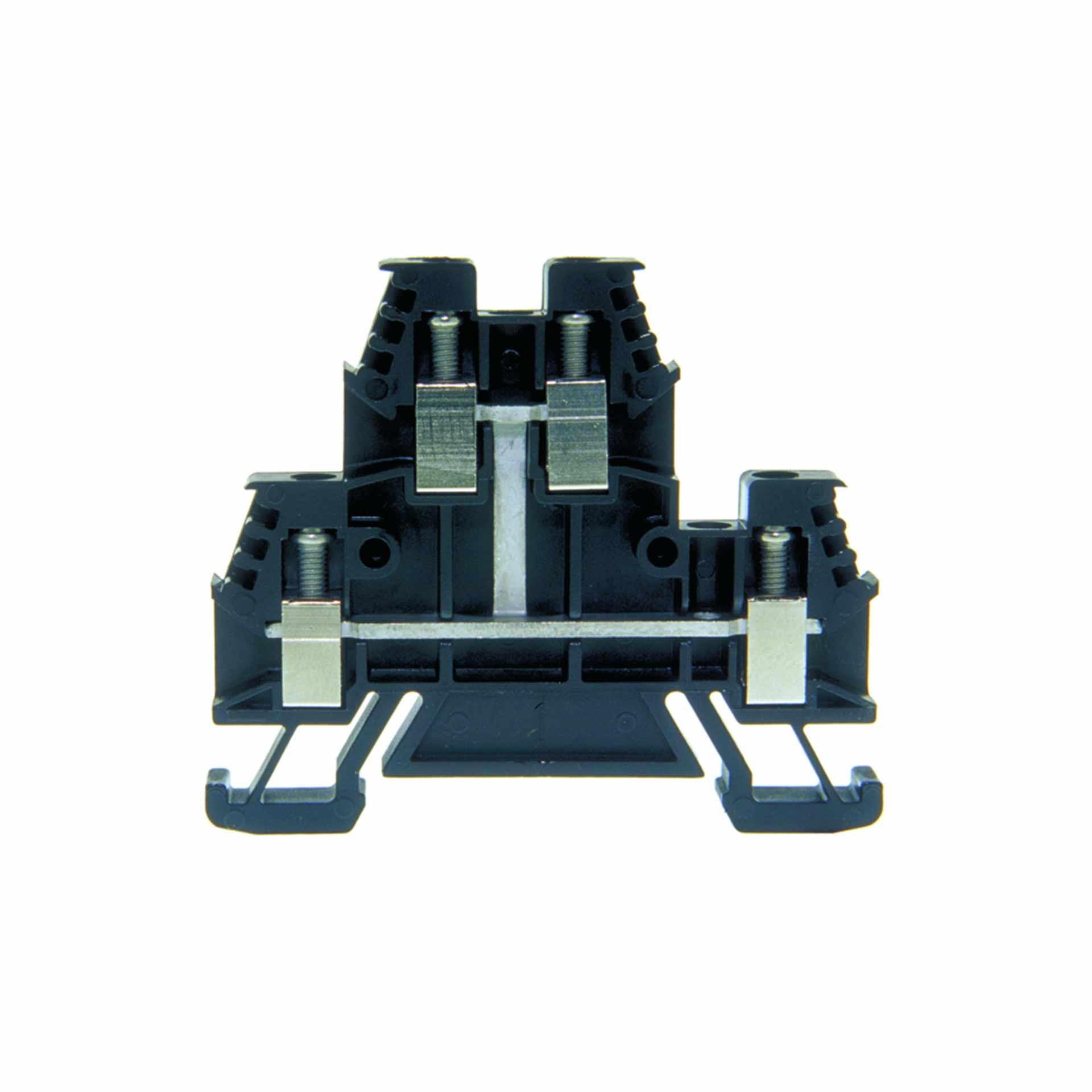 Double-decker terminal block DIN35 4mm², 4-wire, black