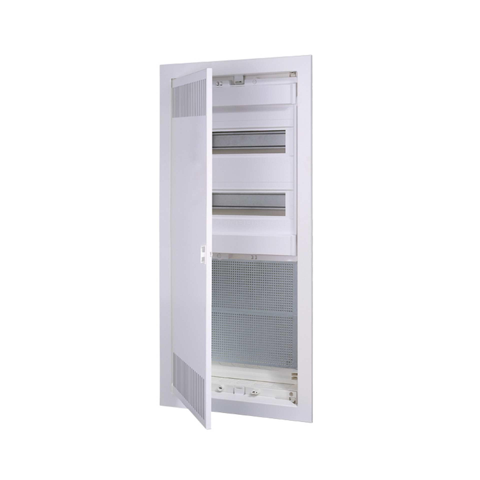 Distributore multimediale da incasso "ECG-56H-C" con porta in metallo forato bianco (fessure superiori e inferiori) Distributore multimediale da incasso "ECG-56H-C" con porta in metallo forato bianco (fessure superiori e inferiori)