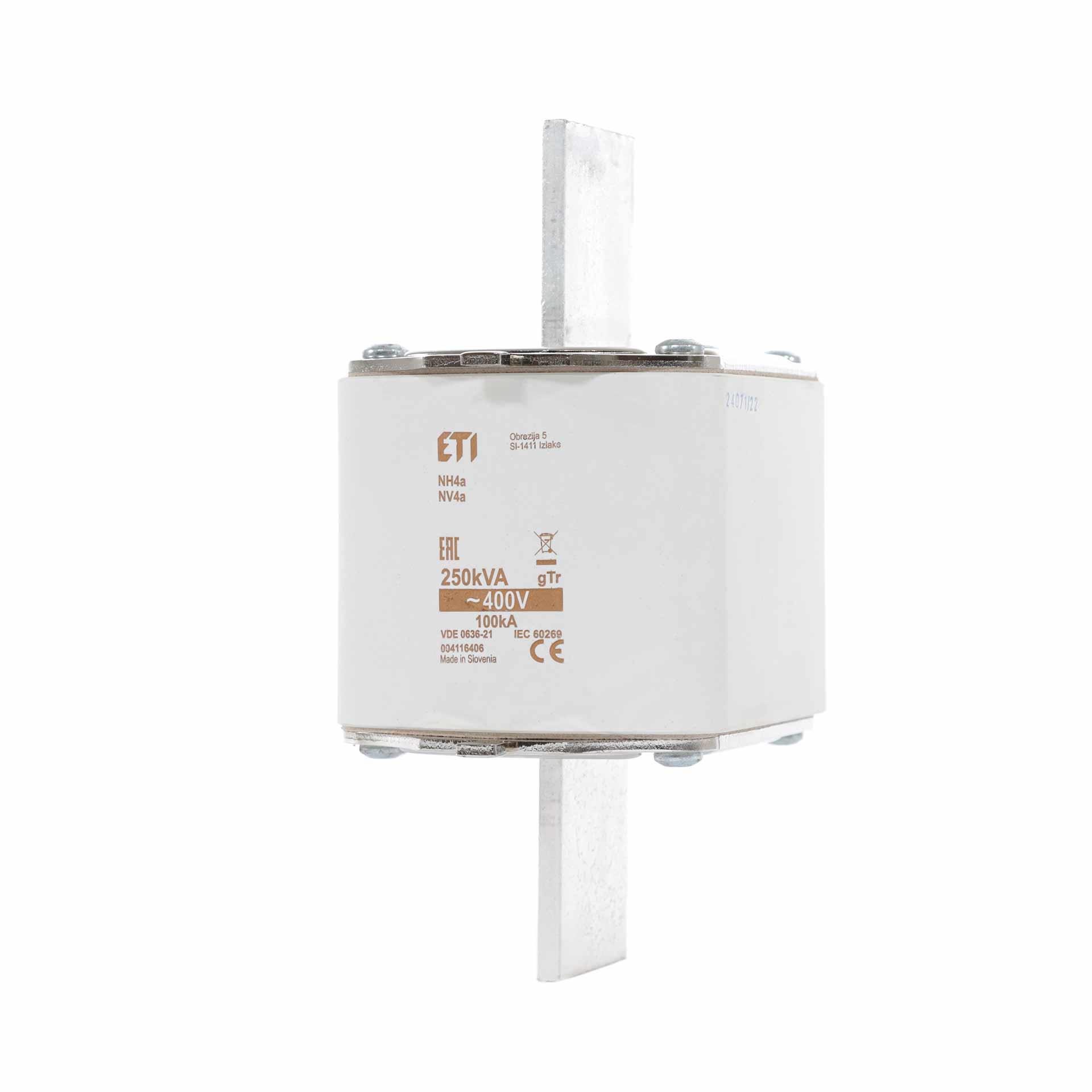 Fusibile NH da 4A, 361A per la protezione del trasformatore 250kVA, gTr