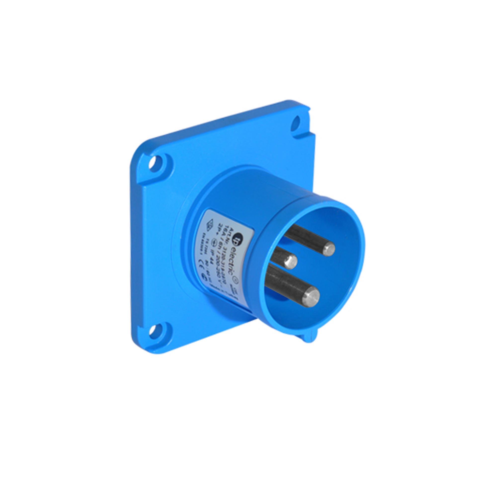 Spina rapida CEE per apparecchi 16A 3P 6h, 1PNE 230V, versione diritta, contatti nichelati, sistema QC