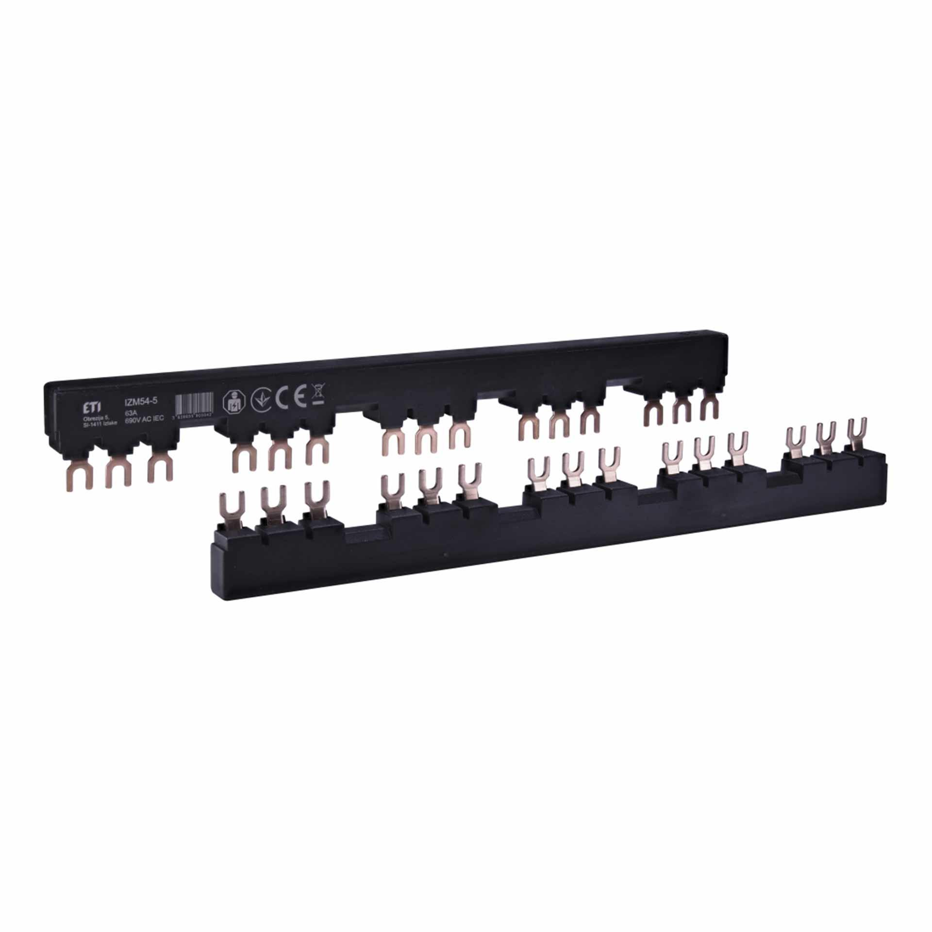 Sbarra di fase bifilare isolata IZM54-5, 10 mm², 63A, per interruttore automatico di protezione motore MPCB, MPE25, MSPO, MS25 Sbarra di fase bifilare isolata IZM54-5, 10 mm², 63A, per interruttore automatico di protezione motore MPCB, MPE25, MSPO, MS25