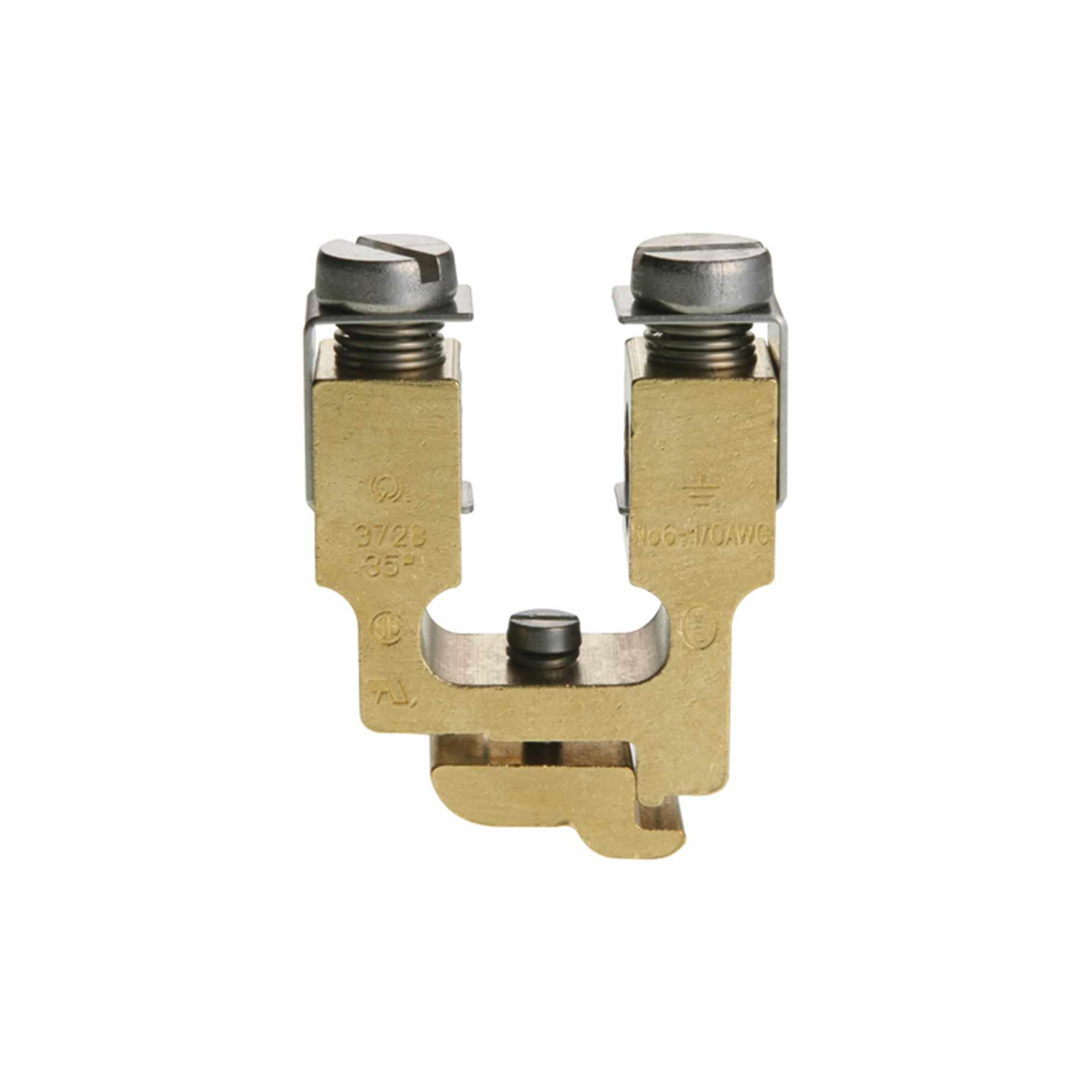 Morsetto per conduttore di protezione DIN32, 35 mm², 2 fili nudi Morsetto per conduttore di protezione DIN32, 35 mm², 2 fili nudi