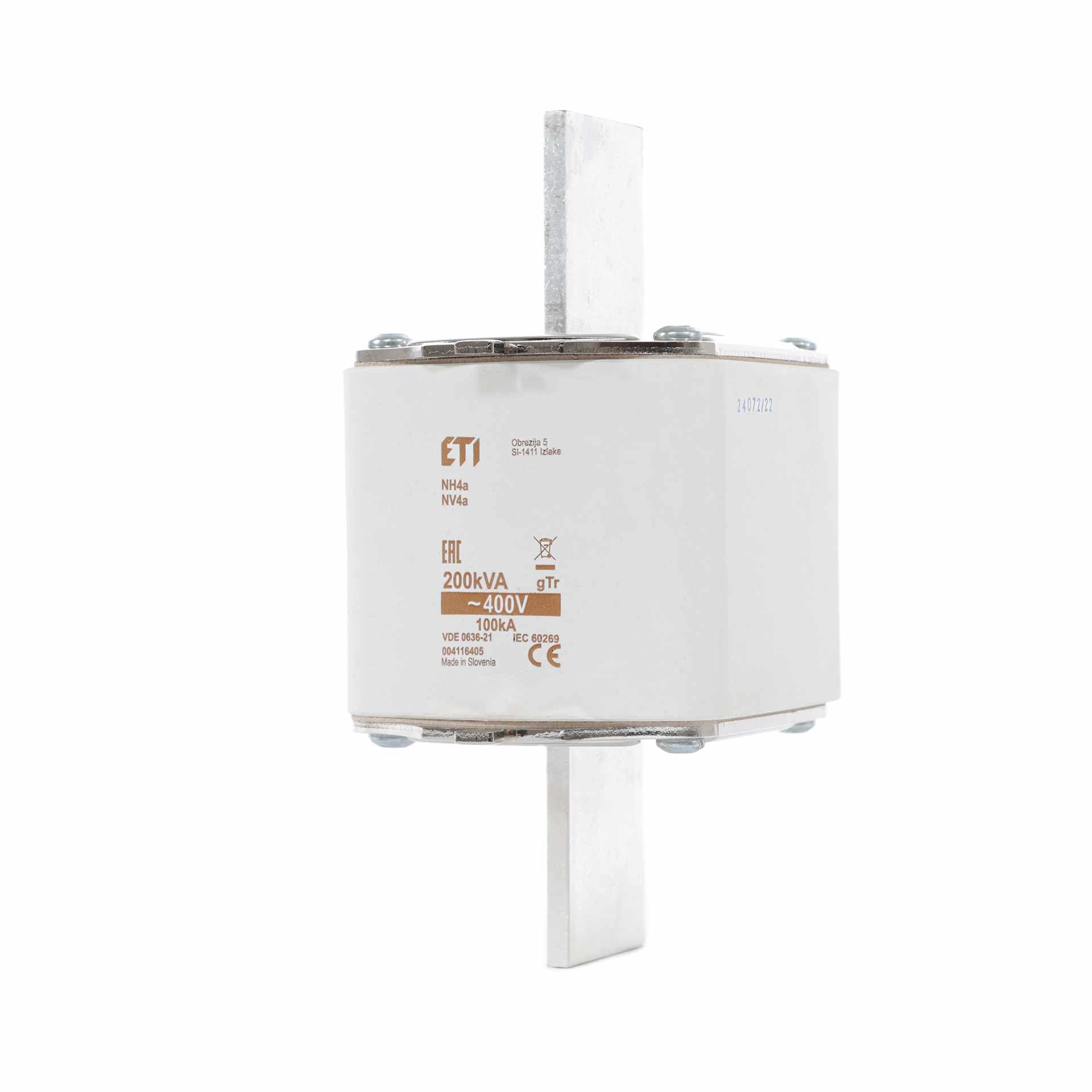 Fusibile NH da 4A, 289A per la protezione di trasformatori da 200kVA, gTr
