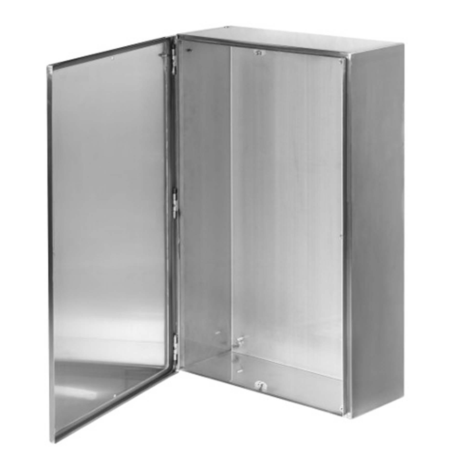Coffret à bornes en inox V2A, IP66, LxHxP 300x500x135mm, sans plaque de montage