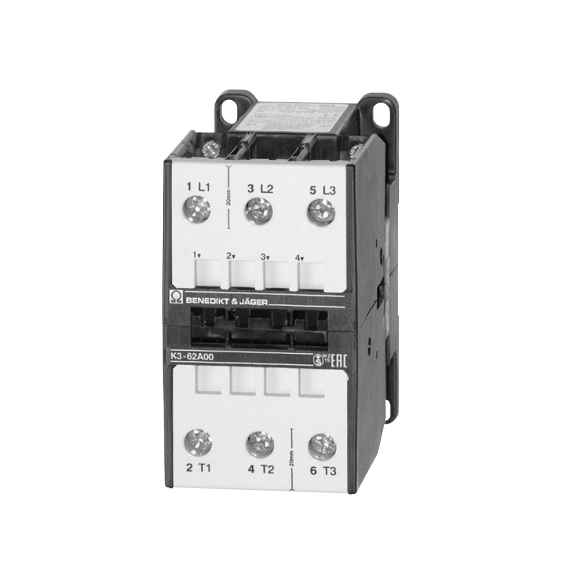 Contattore, 3 poli, 3S, 120A AC1, K3-62A00 230V AC