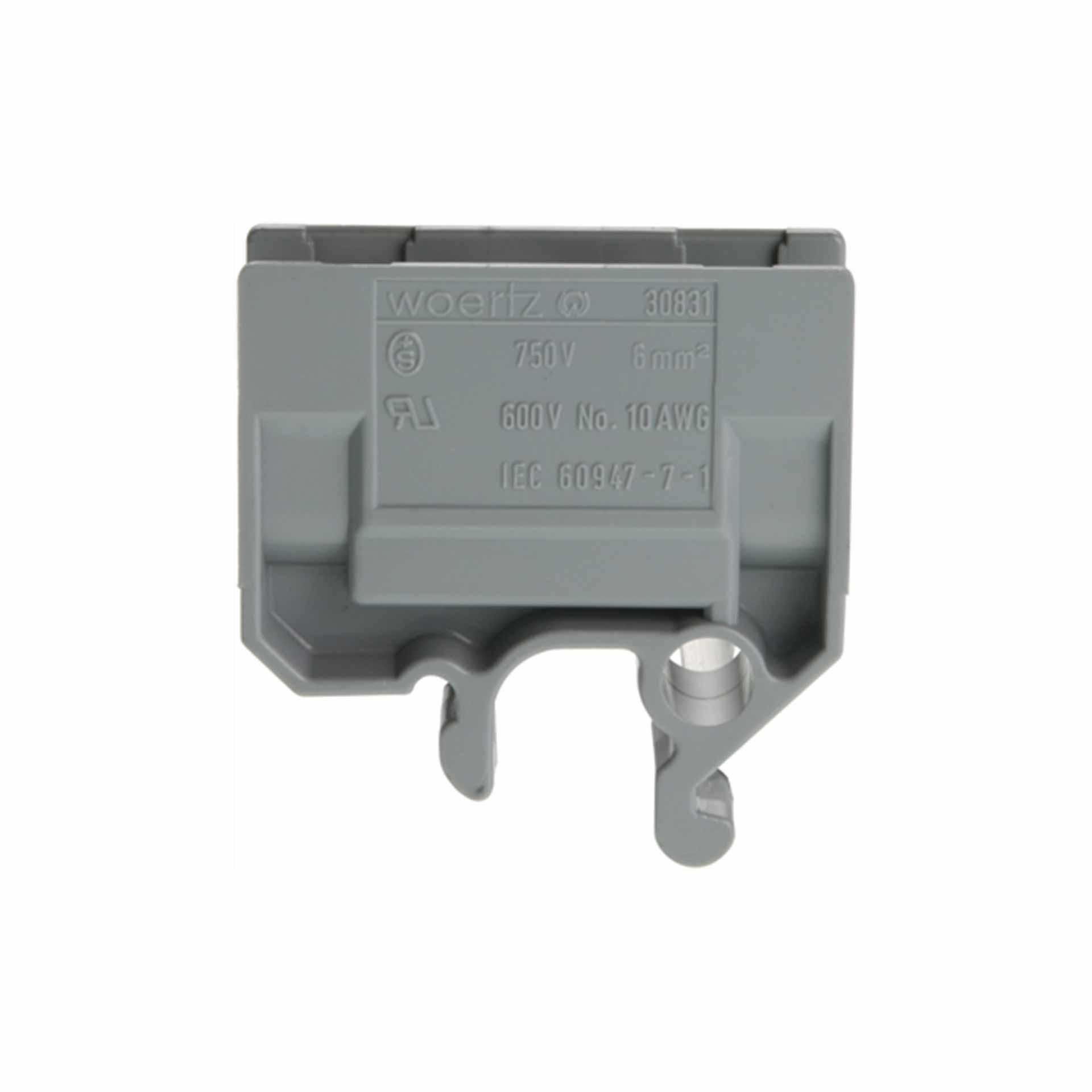 Morsetto di giunzione DIN32 6mm², 2 conduttori, grigio Morsetto di giunzione DIN32 6mm², 2 conduttori, grigio