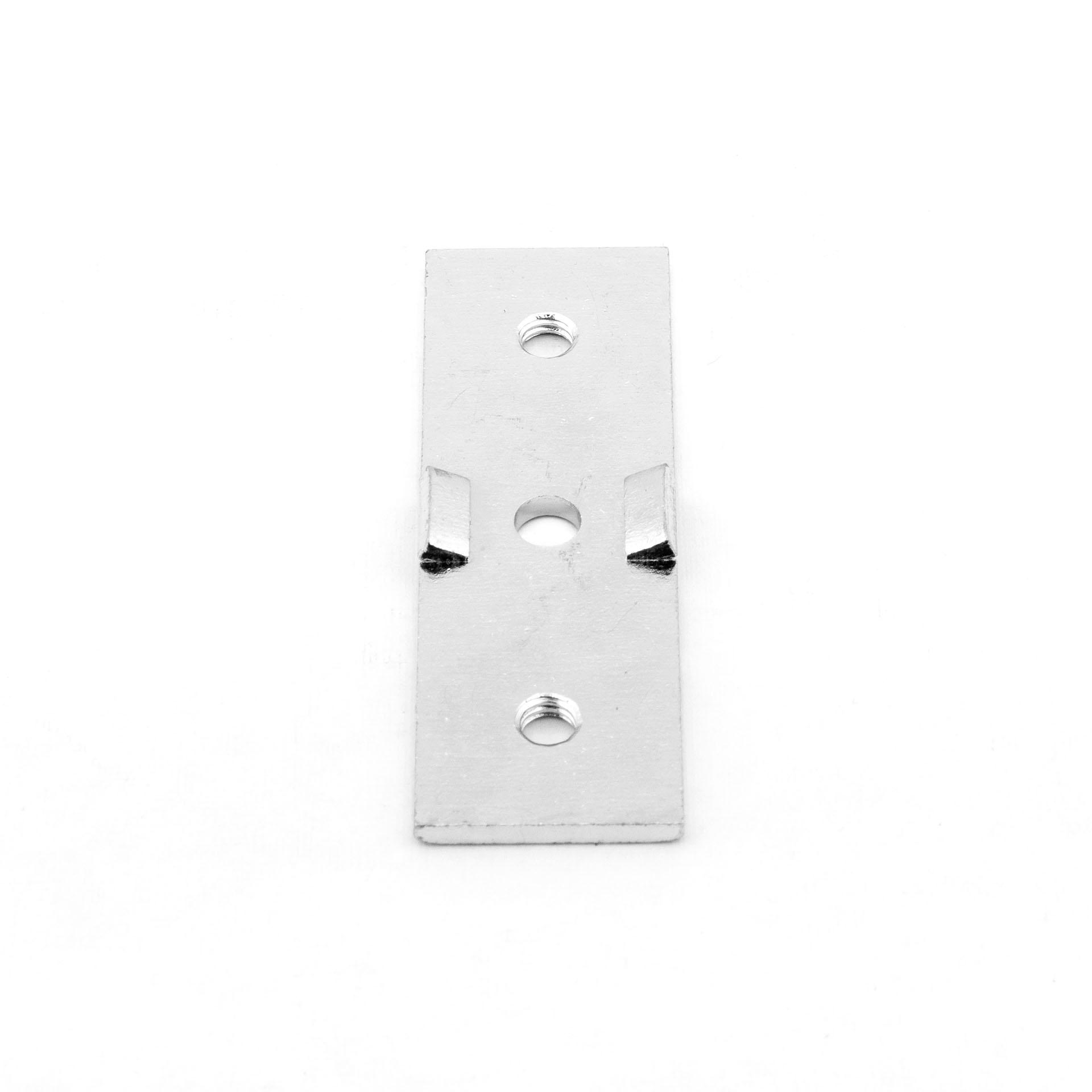AZ 10.4 Piastra di collegamento con protezione antitorsione in acciaio 1x Ø 6,5mm / 2x M6, 25x80x3mm
