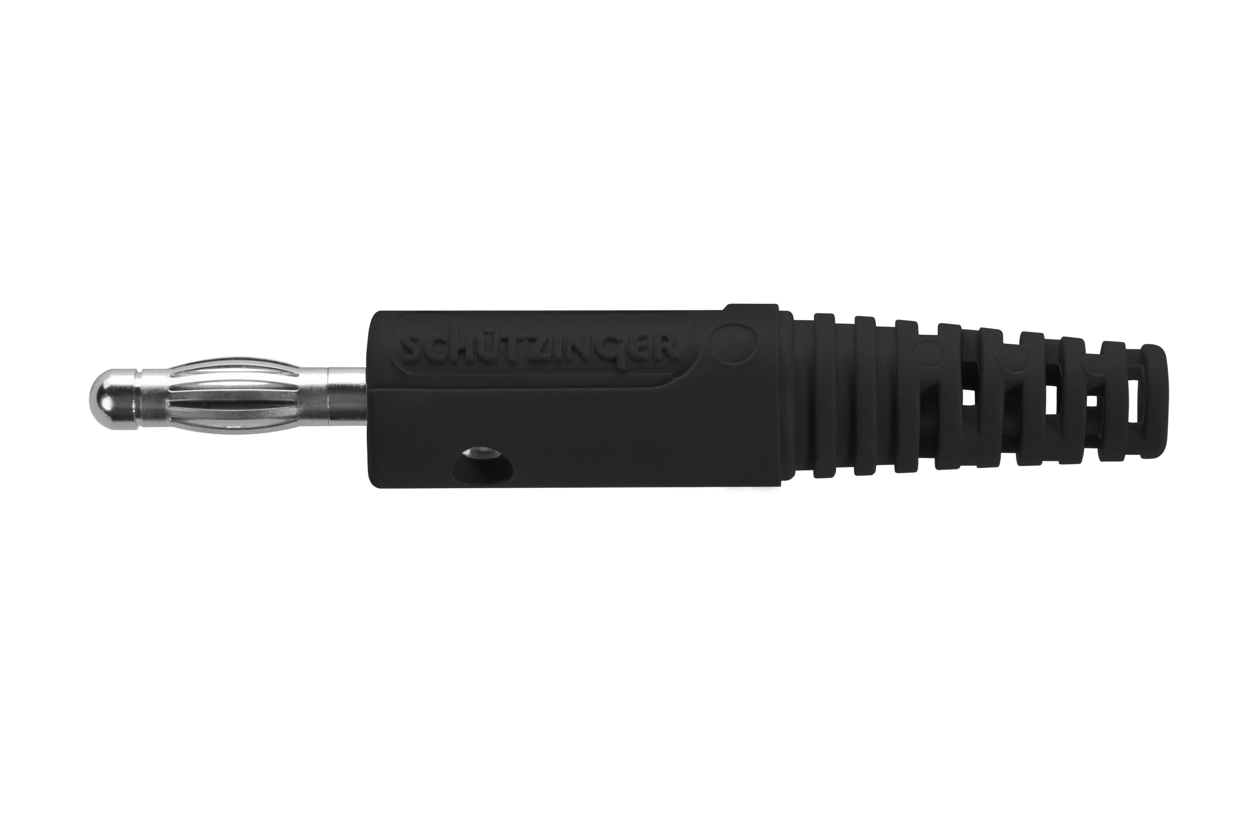 Spina a molla diritta ø 4 mm, con connessione a saldare fino a 2,5 mm2 nero Spina a molla diritta ø 4 mm, con connessione a saldare fino a 2,5 mm2 nero